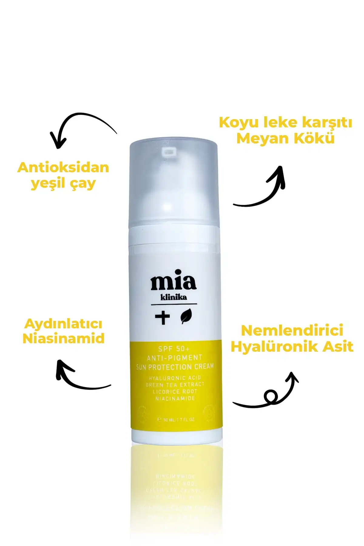 ضد آفتاب 50 Spf، ضد چروک و لک و ضد رنگدانه صورت برند   mia klinika(کلینیک میا) به رنگ   در دسته ضد آفتاب