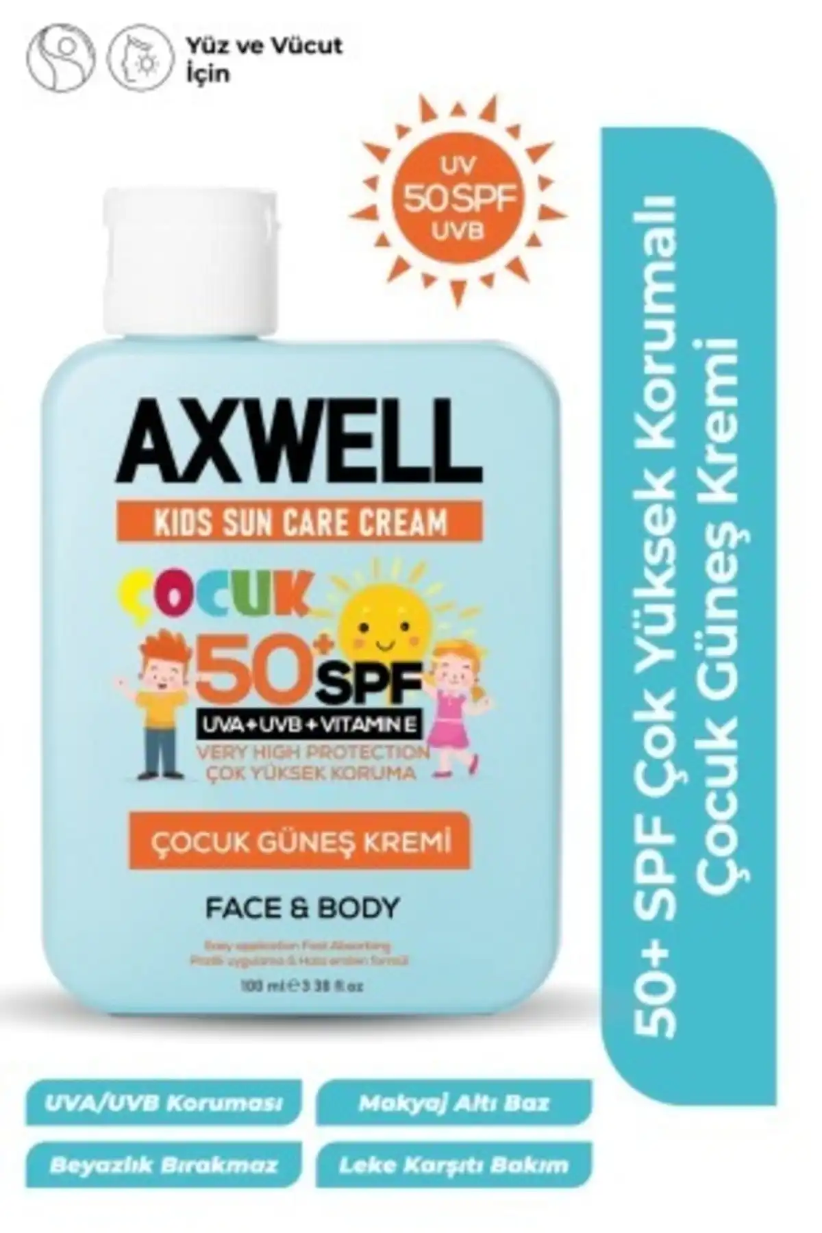 کرم ضد آفتاب کودکان با محافظت بسیار بالا + ویتامین E Spf 50 + 100 میلی لیتر برند   به رنگ   در دسته ضد آفتاب