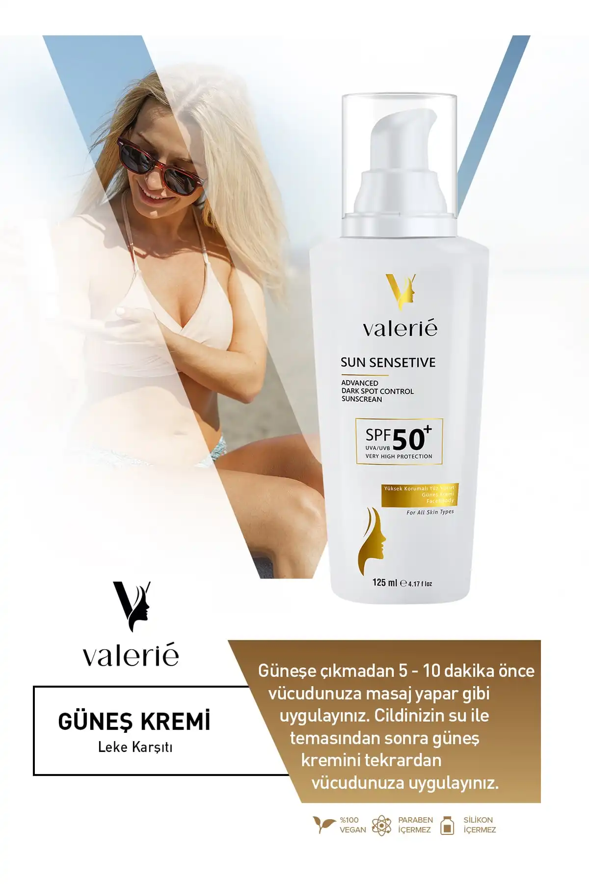 کرم ضدآفتاب تابستانی و زمستانی صورت و بدن با محافظت بالا Spf50+ ضد لک 125 میلی لیتری برند   به رنگ   در دسته ضد آفتاب