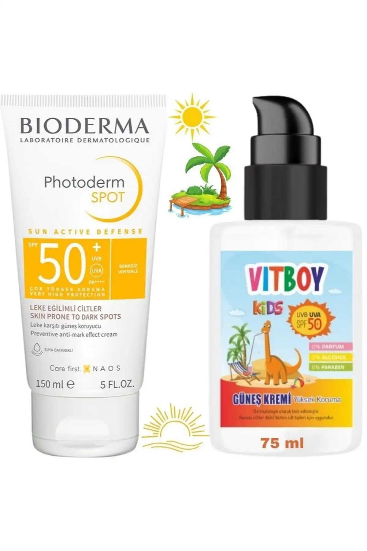 Photoderm Spot Spf 50+ 150 ml - کرم ضد آفتاب Vitboy High Protection Spf 50+ Kids 75 ml برند   Bioderma(بیودرما) به رنگ   در دسته ضد آفتاب