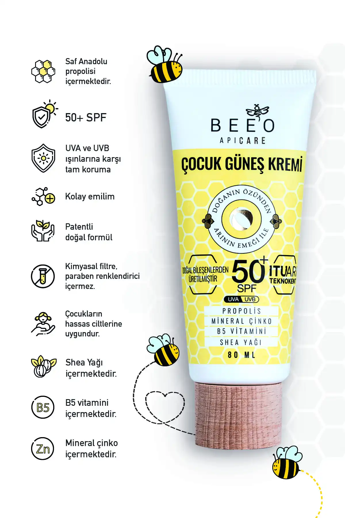 ضد آفتاب کودکان با بره موم آپیکار برند   Beeo(beeo) به رنگ   در دسته ضد آفتاب
