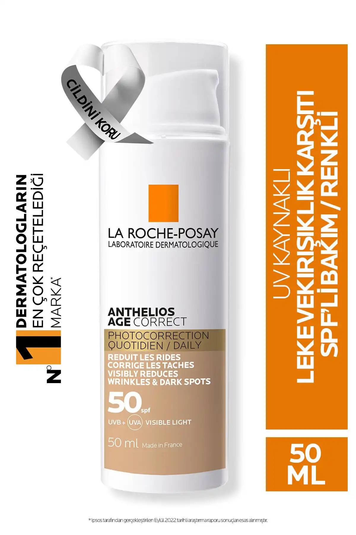 کرم ضد آفتاب صورت Anthelios Age Correct Spf50 با کانسیلر رنگی 50 میلی لیتری برند   La Roche Posay(لاروش پوسای) به رنگ   در دسته ضد آفتاب