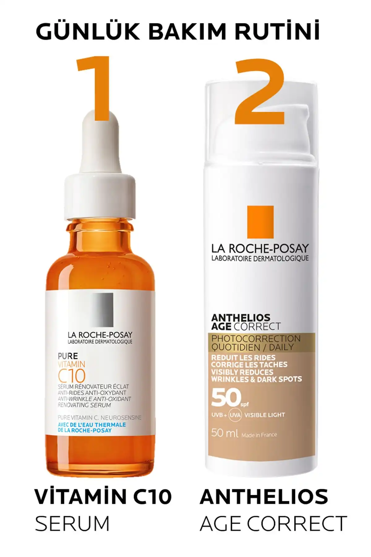 کرم ضد آفتاب صورت Anthelios Age Correct Spf50 با کانسیلر رنگی 50 میلی لیتری برند   La Roche Posay(لاروش پوسای) به رنگ   در دسته ضد آفتاب