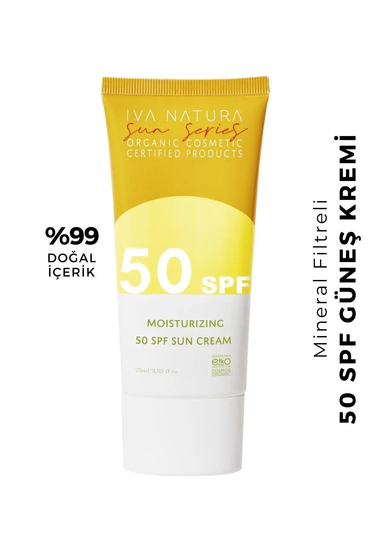 ضد آفتاب تجدید کننده و ضد پیری 50 Spf با فیلتر معدنی 75 میلی لیتر برند   Iva Natura(ایوا ناتورا) به رنگ   در دسته ضد آفتاب