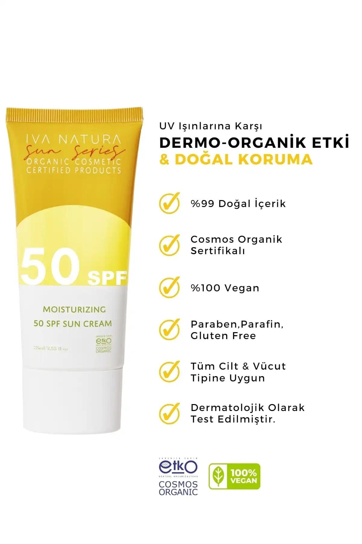 ضد آفتاب تجدید کننده و ضد پیری 50 Spf با فیلتر معدنی 75 میلی لیتر برند   Iva Natura(ایوا ناتورا) به رنگ   در دسته ضد آفتاب
