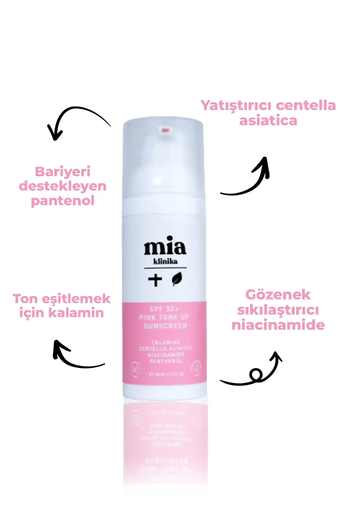 ضد آفتاب Spf 50 Pink Tone Up Tone-Equalizing Pink Face Spf برند   mia klinika(کلینیک میا) به رنگ   در دسته ضد آفتاب