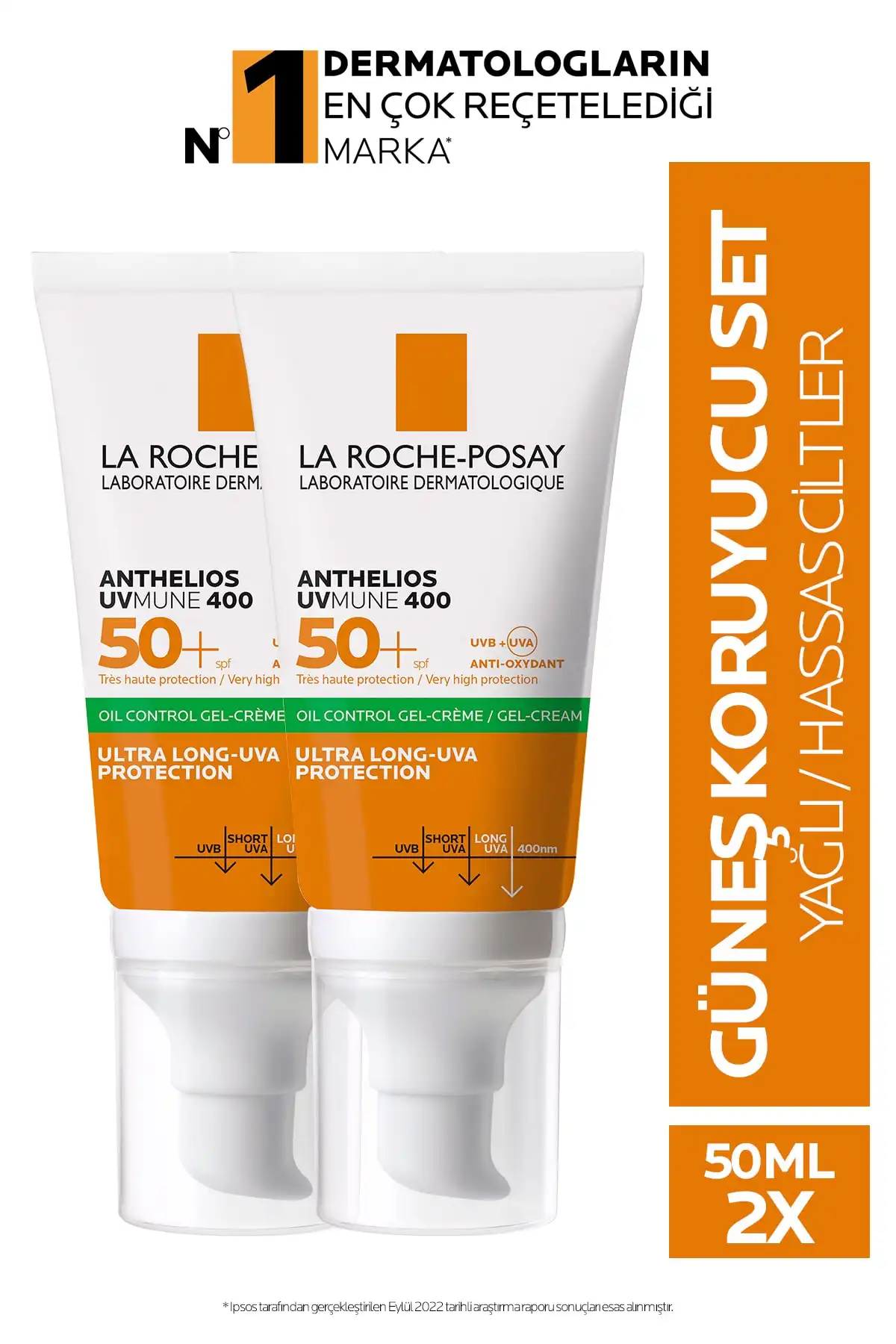 ست کرم ضد آفتاب صورت Anthelios برای پوست های چرب 50mlx2 برند   La Roche Posay(لاروش پوسای) به رنگ   در دسته ضد آفتاب