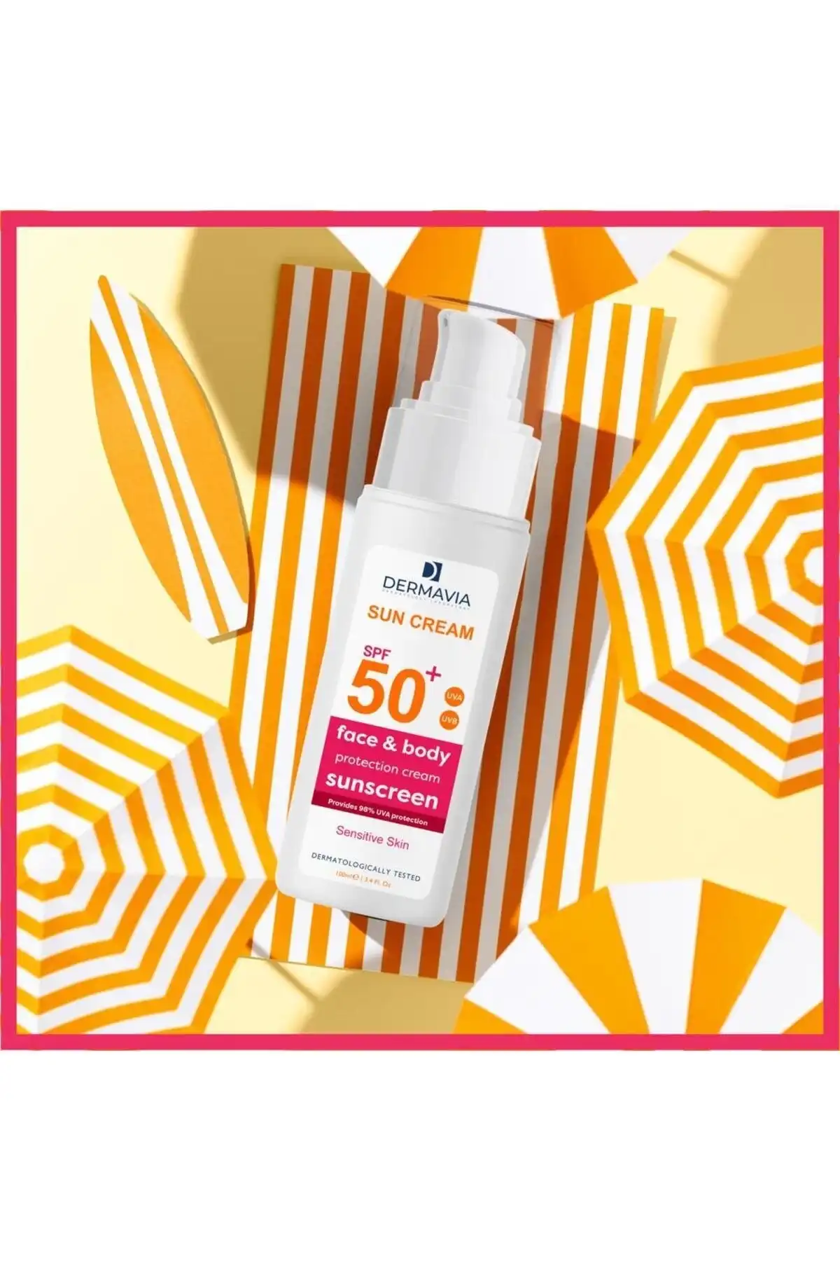 Spf 50 محافظ صورت و بدن حساس، خشک و تقویت کننده کرم ضد آفتاب برای پوست قرمز شده 100 میلی لیتر پانتنول برند   به رنگ   در دسته ضد آفتاب