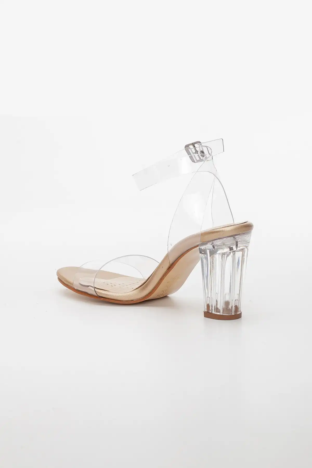 کفش های برهنه پاشنه ضخیم شفاف زنانه برند   به رنگ   بژ در دسته کفش مجلسی