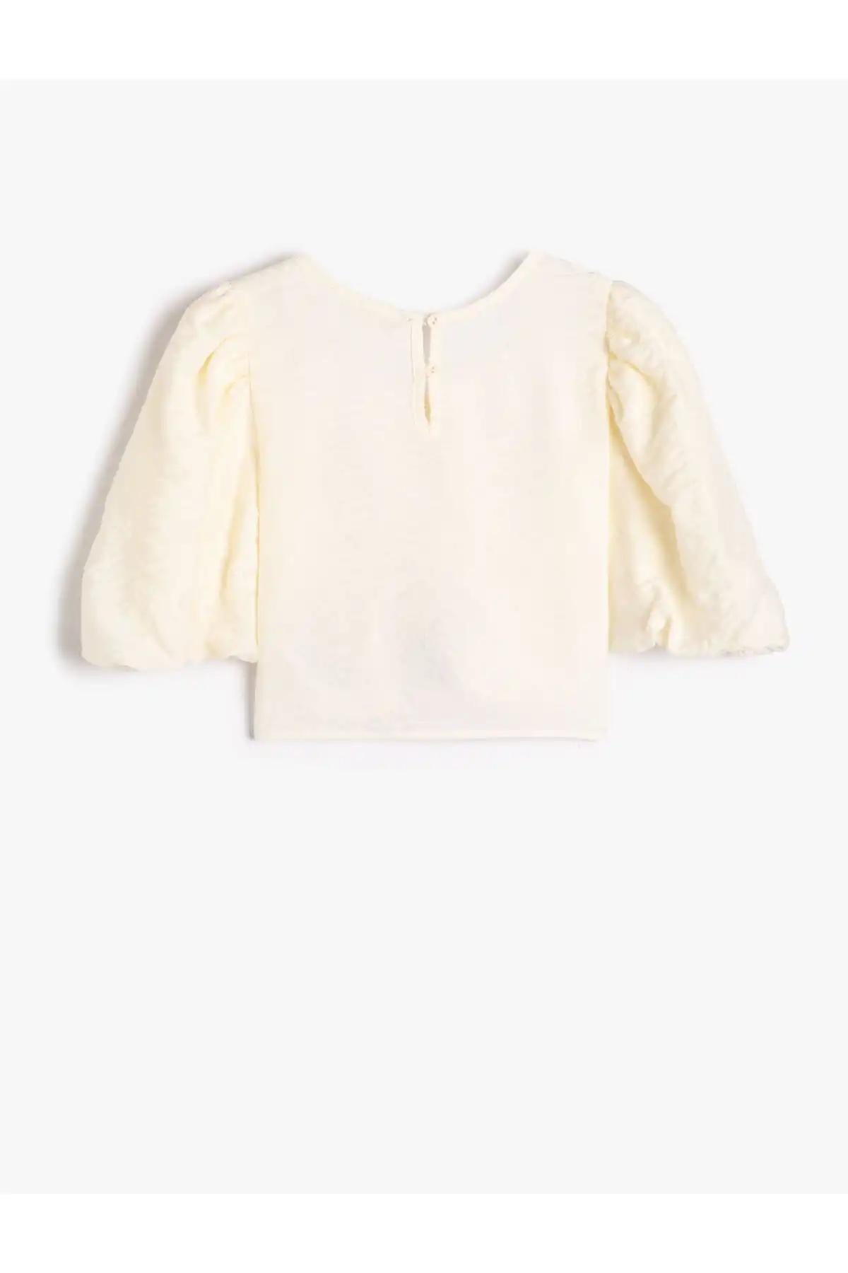 جلو بلوز آستین بادکنکی کوتاه V یقه پارچه ویسکوز برند   Koton (کوتون) به رنگ  اکرو در دسته پیراهن زنانه