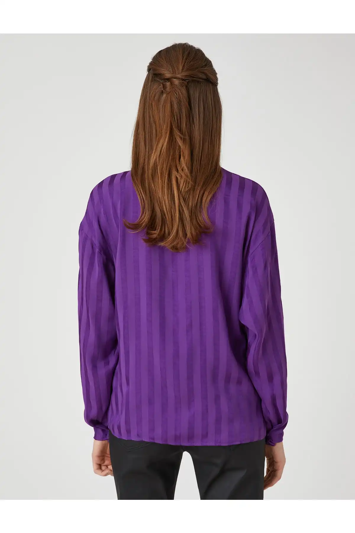 بلوز دکمه دار یقه دار برند   Koton (کوتون) به رنگ   بنفش در دسته پیراهن زنانه