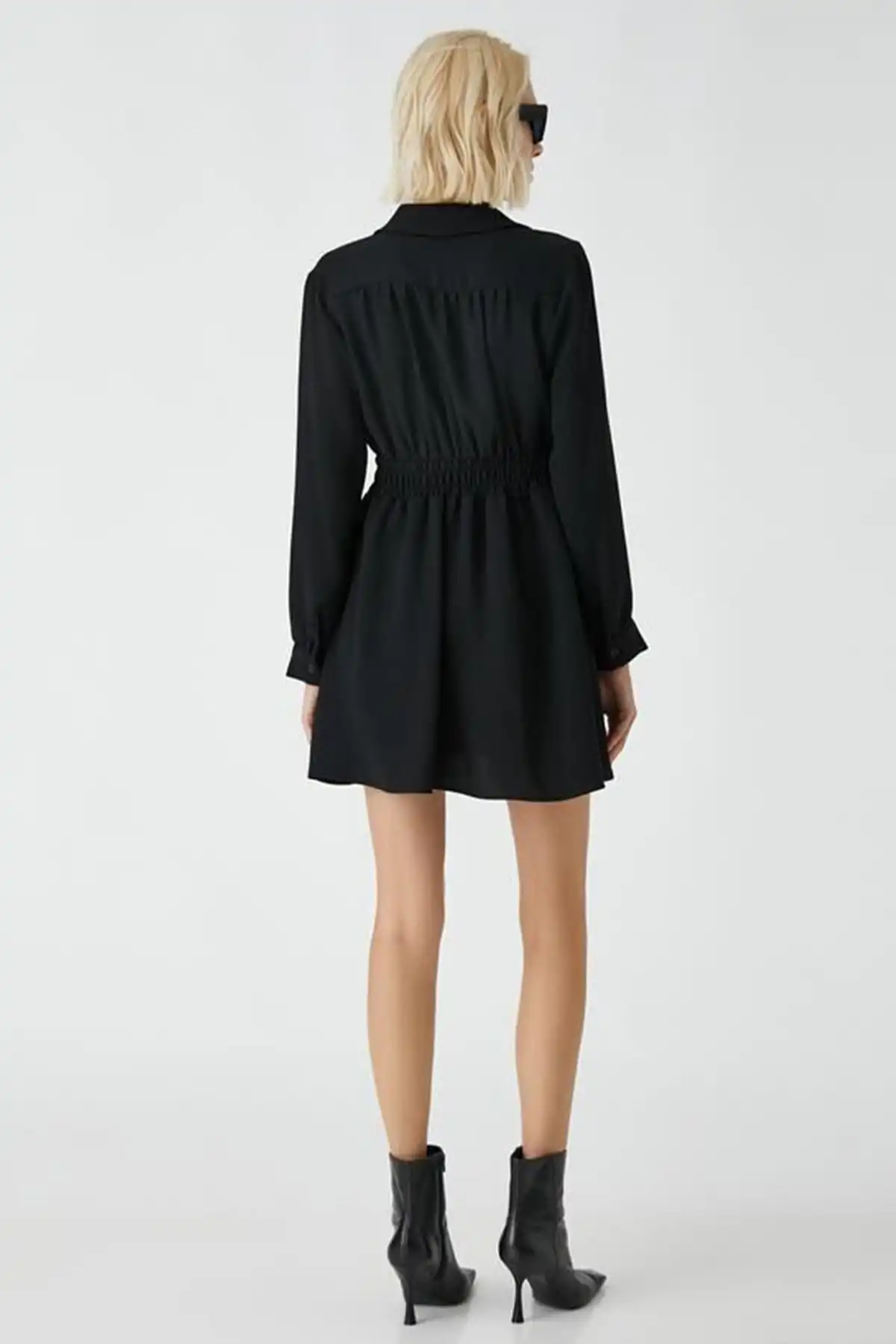 لباس کوتاه یقه پیراهن زنانه 3wak80011uw برند   Koton (کوتون) به رنگ  مشکی در دسته  لباس مجلسی و شومیز