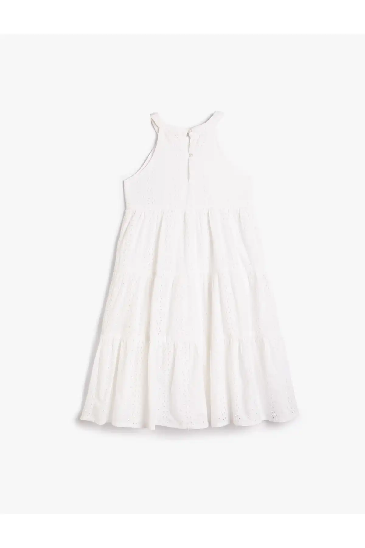 لباس میدی یقه هالتر گلدوزی شده با آستر پنبه دوزی شده برند   Koton (کوتون) به رنگ  اکرو در دسته  لباس مجلسی و شومیز