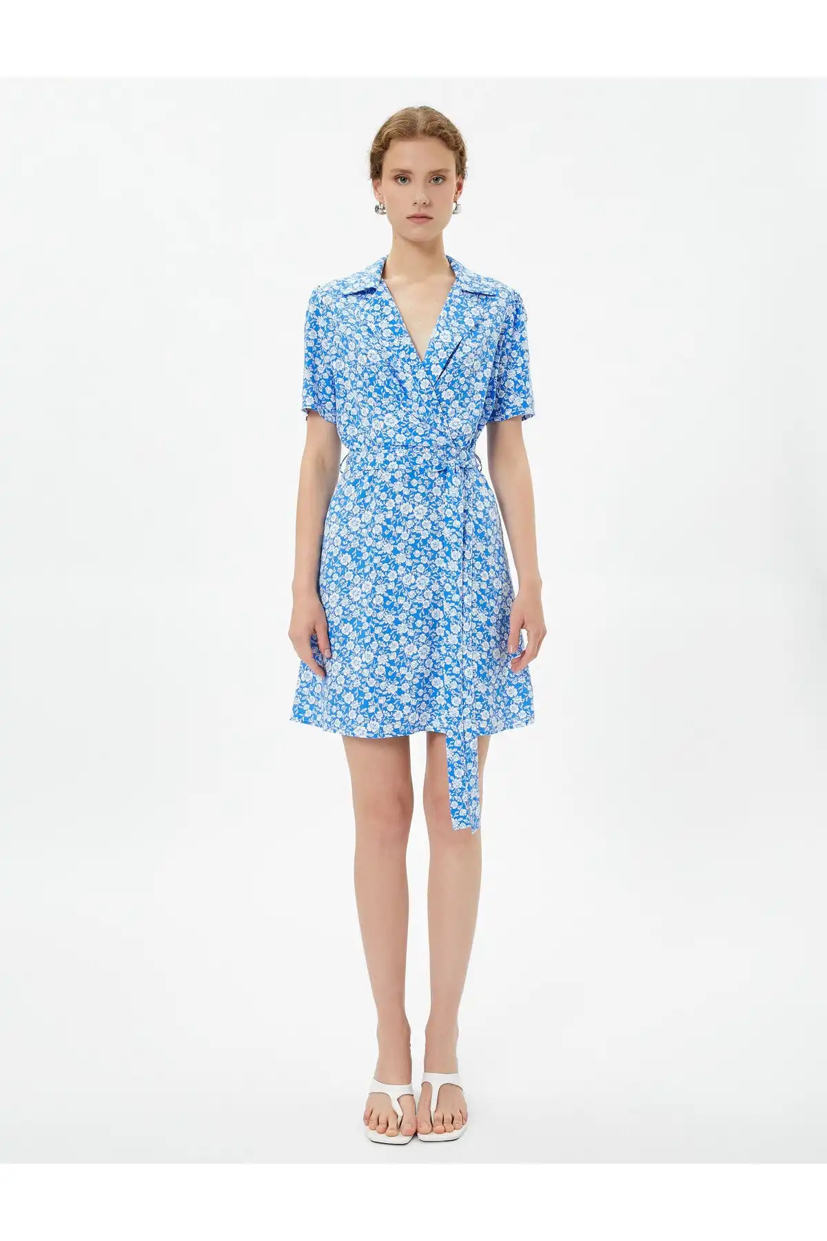 پیراهن پیراهن کمربند دو سینه Ecovero® ویسکوز برند   Koton (کوتون) به رنگ  سبز در دسته  لباس مجلسی و شومیز