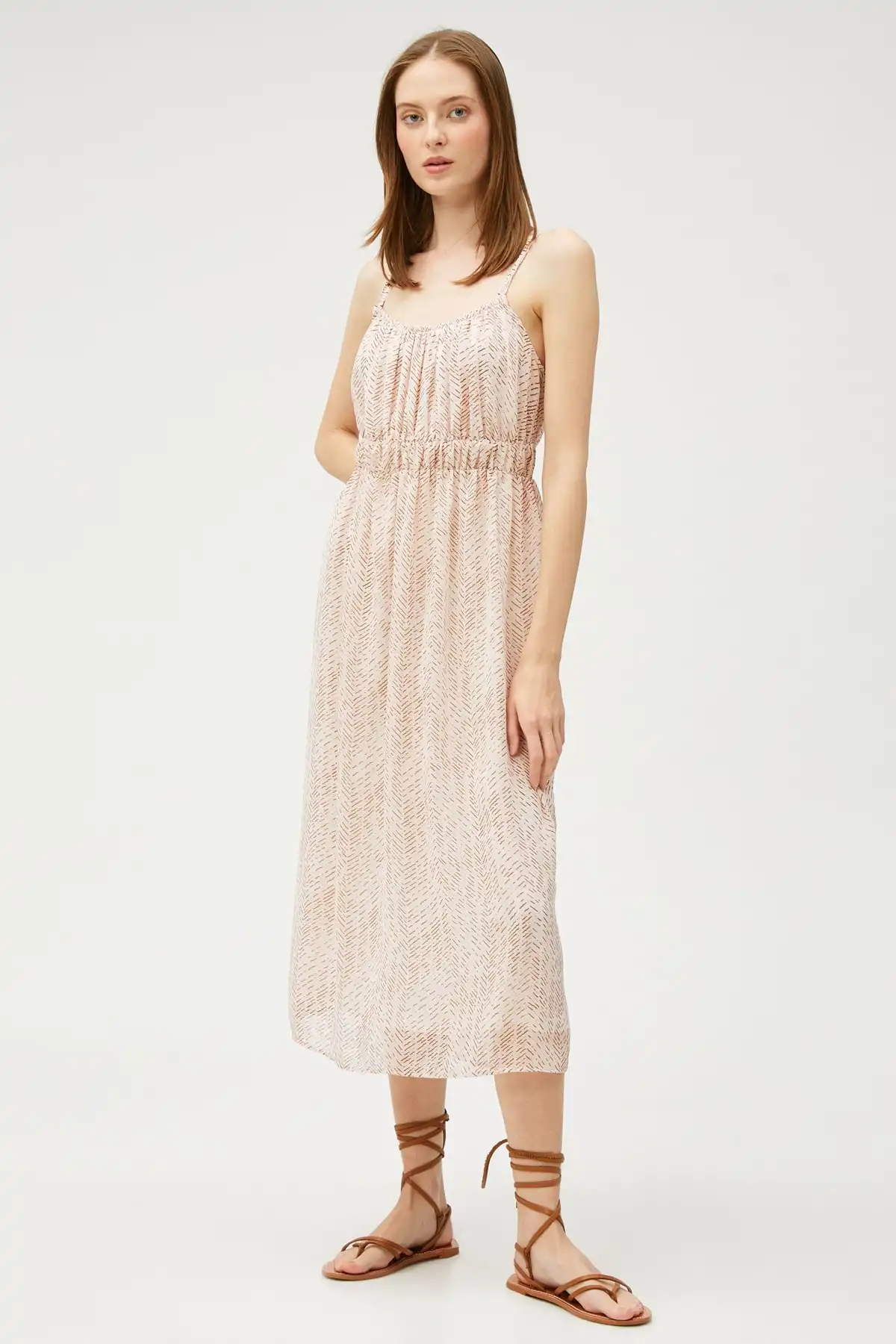 لباس راه راه قهوه ای زنانه 2SAK80216CW برند   Koton (کوتون) به رنگ   بژ در دسته  لباس مجلسی و شومیز