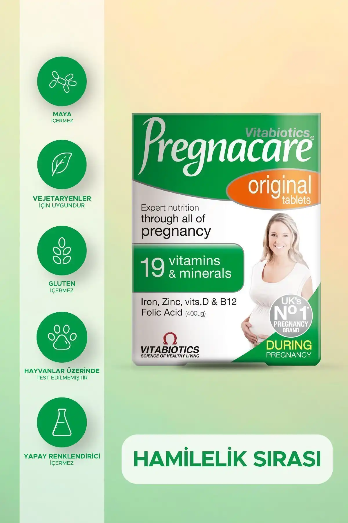 30 قرص ویتامین پشتیبان بارداری اصل حاوی فولیک اسید، ویتامین D، آهن، منیزیم برند   Pregnacare ( حاملگی ) 