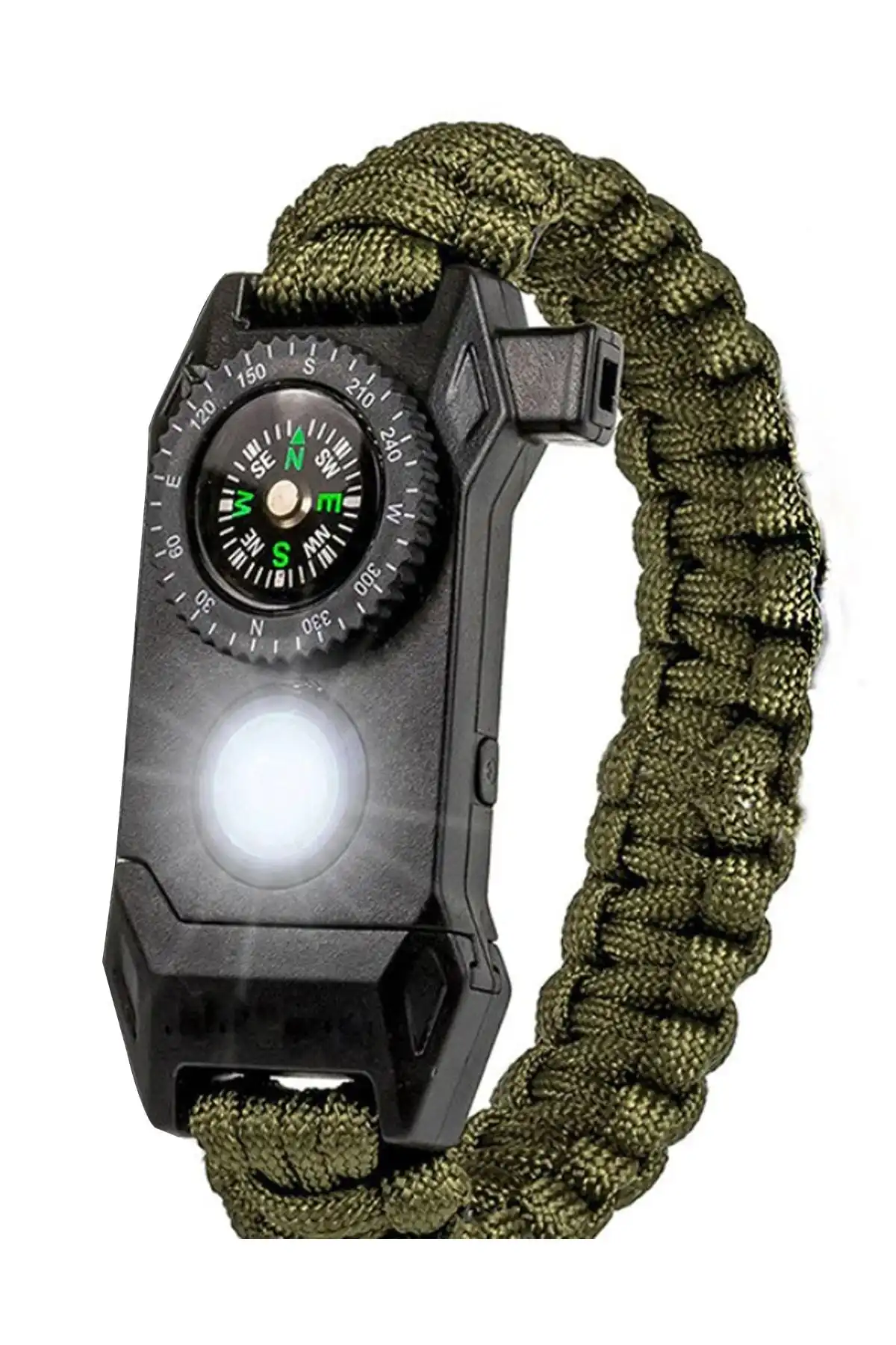 دستبند Paracord- قطب نما LED کمپینگ در فضای باز برند   Vox Art(Vox Art) به رنگ  سبز