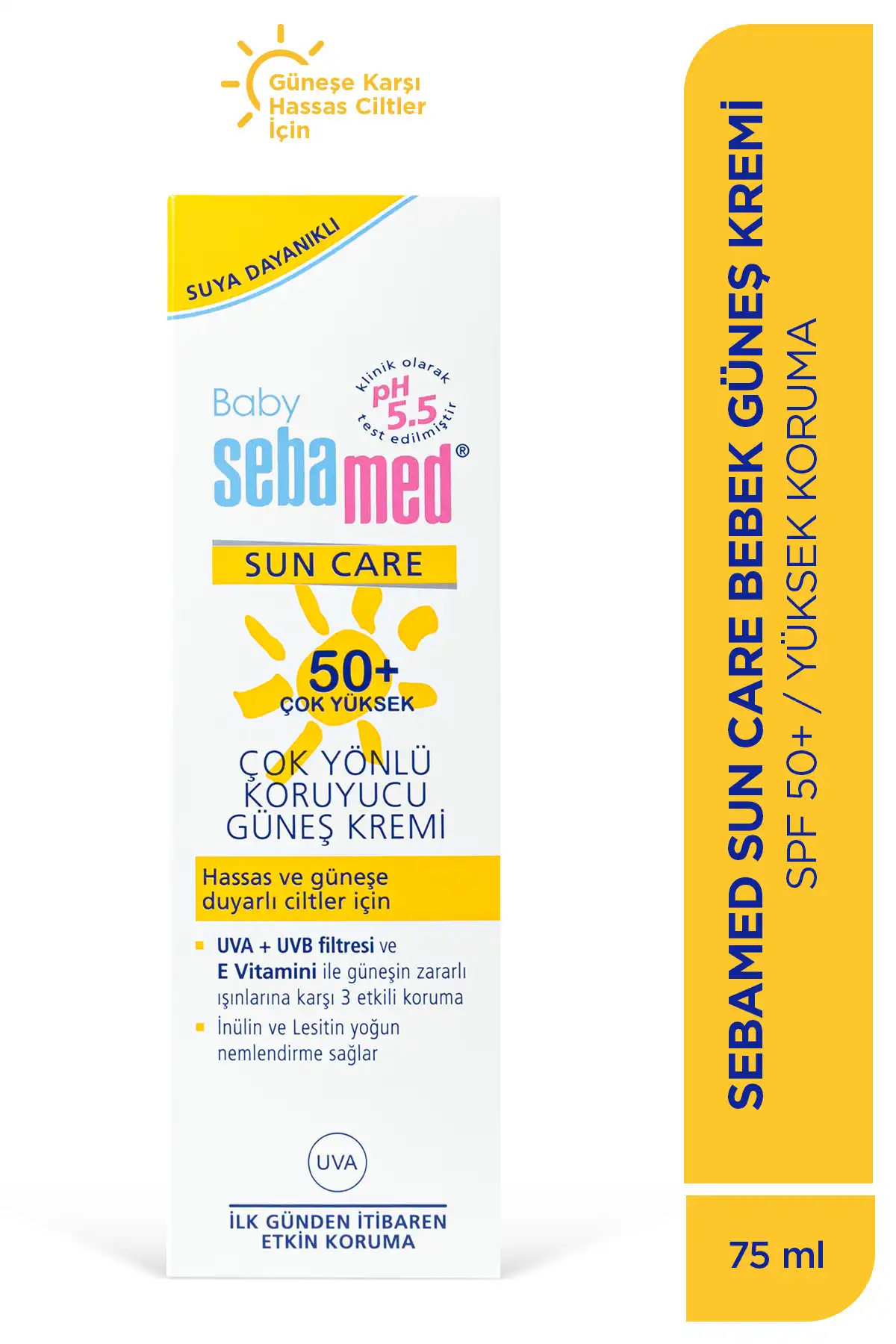 ضد آفتاب کودک Sun 50 Spf 75 میلی لیتر برند   Sebamed(سبامد) به رنگ   در دسته ضد آفتاب