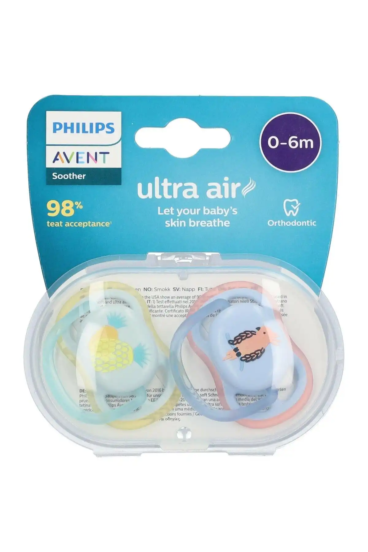 Scf085 12 Ultra Air Pascifier 0 ست 6 ماهه 2 تایی مردانه برند   Philips Avent(فیلیپس اونت) به رنگ   در دسته پستانک