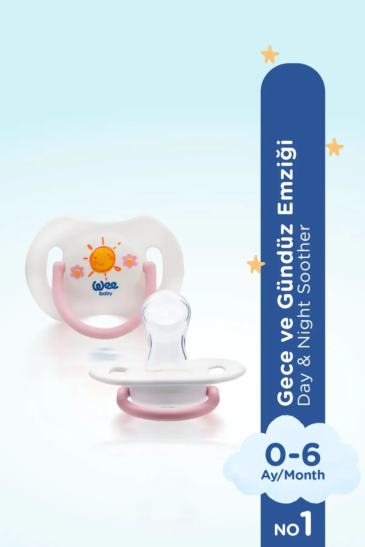 بسته 2 عددی پستانک شب و روز شماره 2 (جنس نگهداری با هدیه) - صورتی برند   Wee Baby(وی بیبی) به رنگ   در دسته پستانک