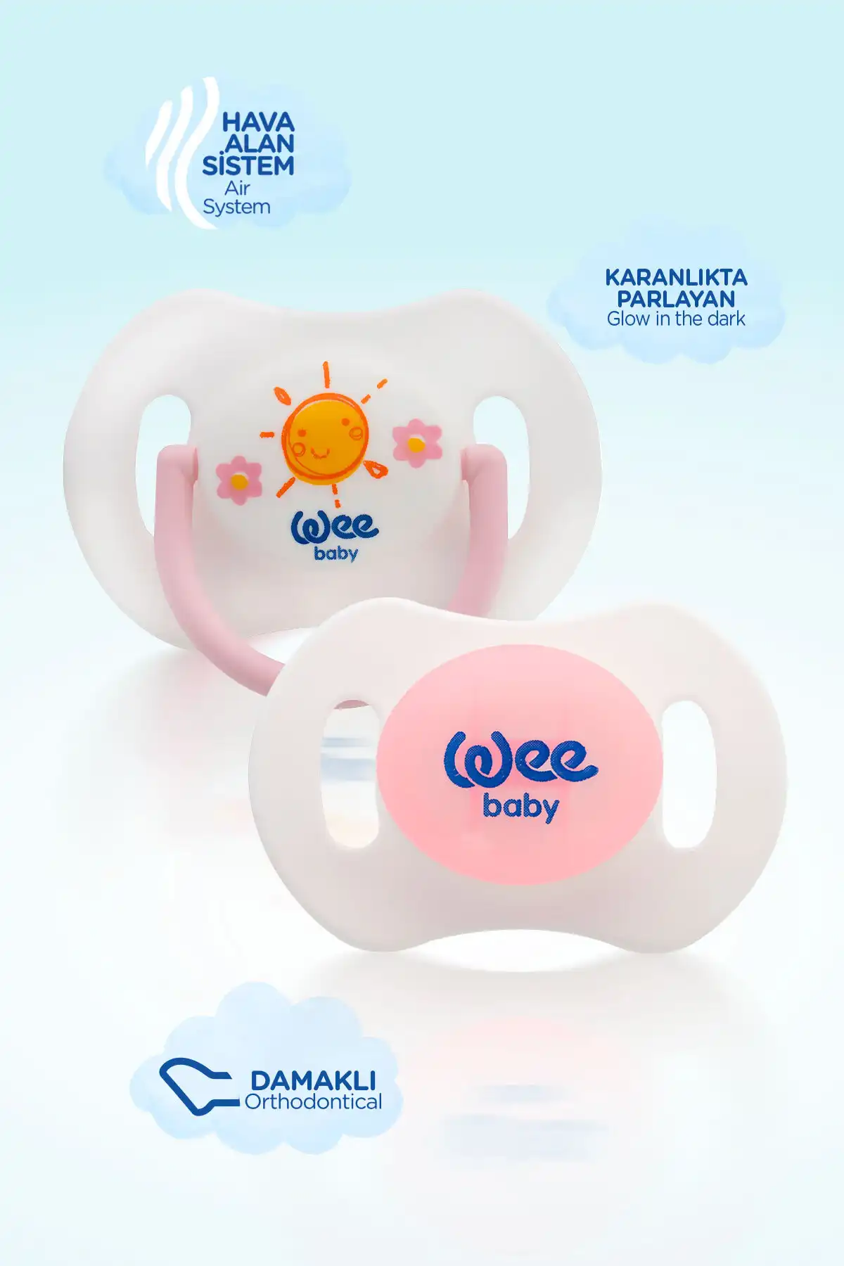 بسته 2 عددی پستانک شب و روز شماره 2 (جنس نگهداری با هدیه) - صورتی برند   Wee Baby(وی بیبی) به رنگ   در دسته پستانک