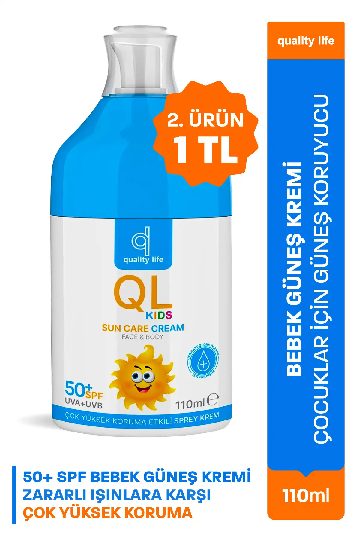 ضد آفتاب Ql کودک 50+ Spf 110 میلی لیتر ضد آفتاب با محافظت بسیار بالا برای کودکان برند   Quality Life(زندگی با کیفیت) به رنگ   در دسته ضد آفتاب