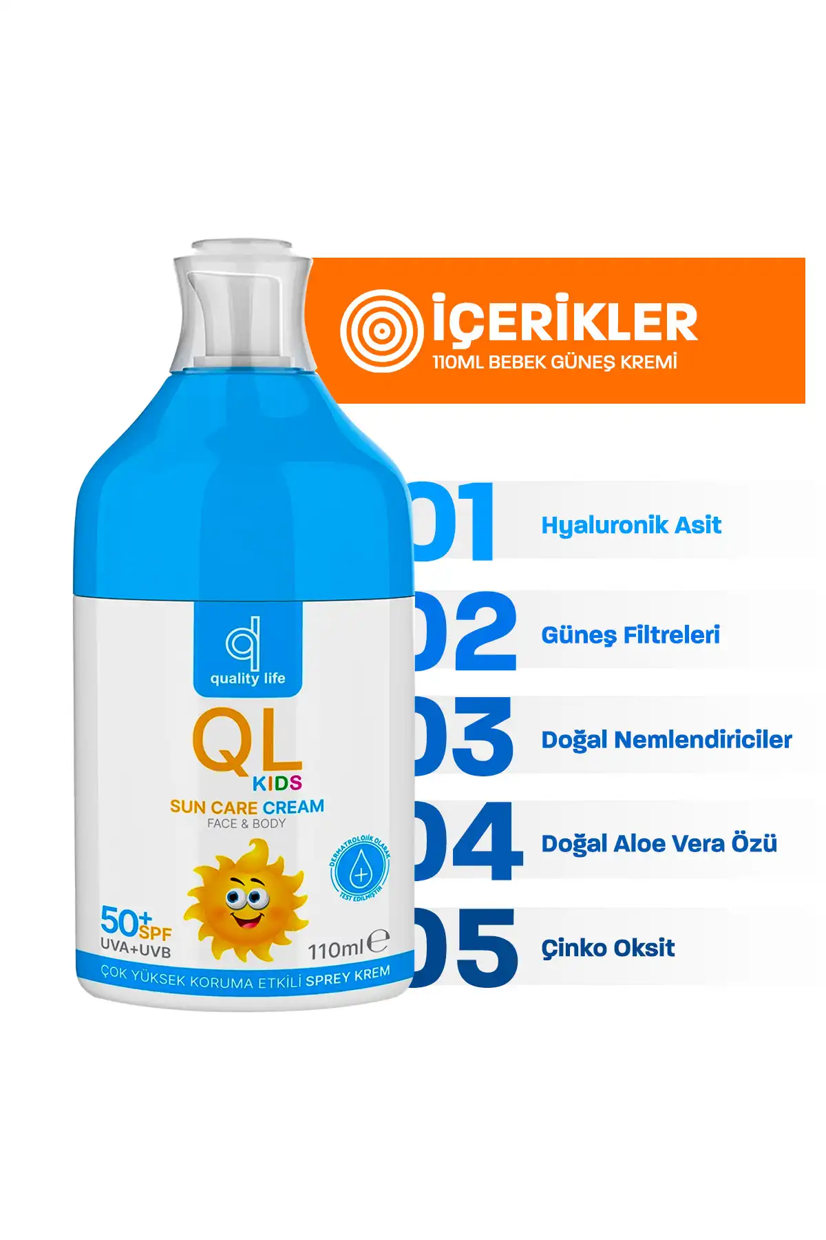 ضد آفتاب Ql کودک 50+ Spf 110 میلی لیتر ضد آفتاب با محافظت بسیار بالا برای کودکان برند   Quality Life(زندگی با کیفیت) به رنگ   در دسته ضد آفتاب
