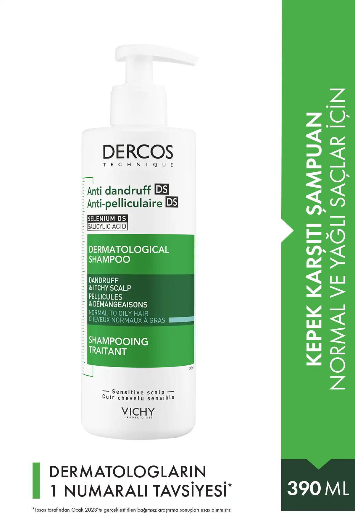 شامپو ضد شوره Dercos ضد شوره 390 میلی لیتر - موهای معمولی و چرب برند   Vichy(ویشی) در دسته مراقبت از مو