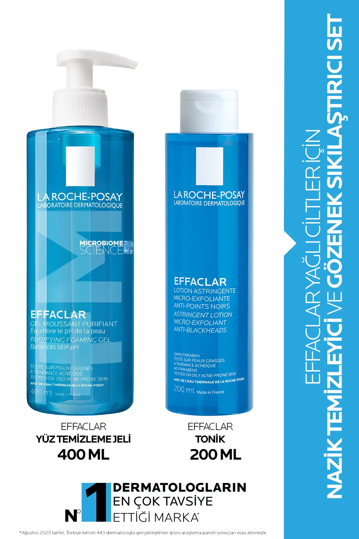 ست پاک کننده ملایم و سفت کننده منافذ پوست Effaclar برای پوست های چرب برند   La Roche Posay(لاروش پوسای) به رنگ   در دسته ست مراقبت از پوست
