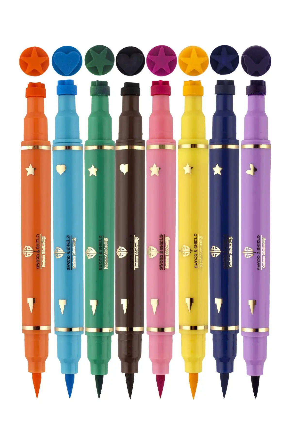 ست خط چشم قلم نئون دو رو 8 رنگ S&s برند   Sword &amp; Shield(شمشیر & سپر) به رنگ  خیلی ا