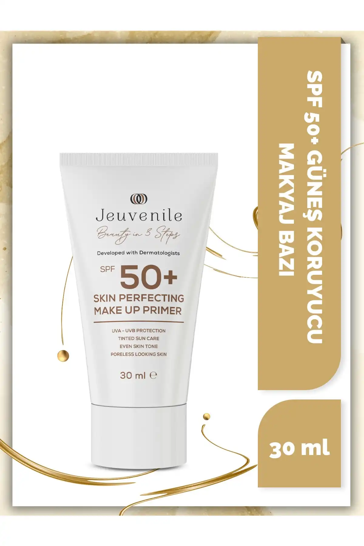 Spf 50 Skin Perfecting Make Up Primer ضد آفتاب پوشاننده منافذ میکاپ پرایمر 30 میلی لیتری برند   Jeuvenile(جوون) به رنگ   در دسته ضد آفتاب