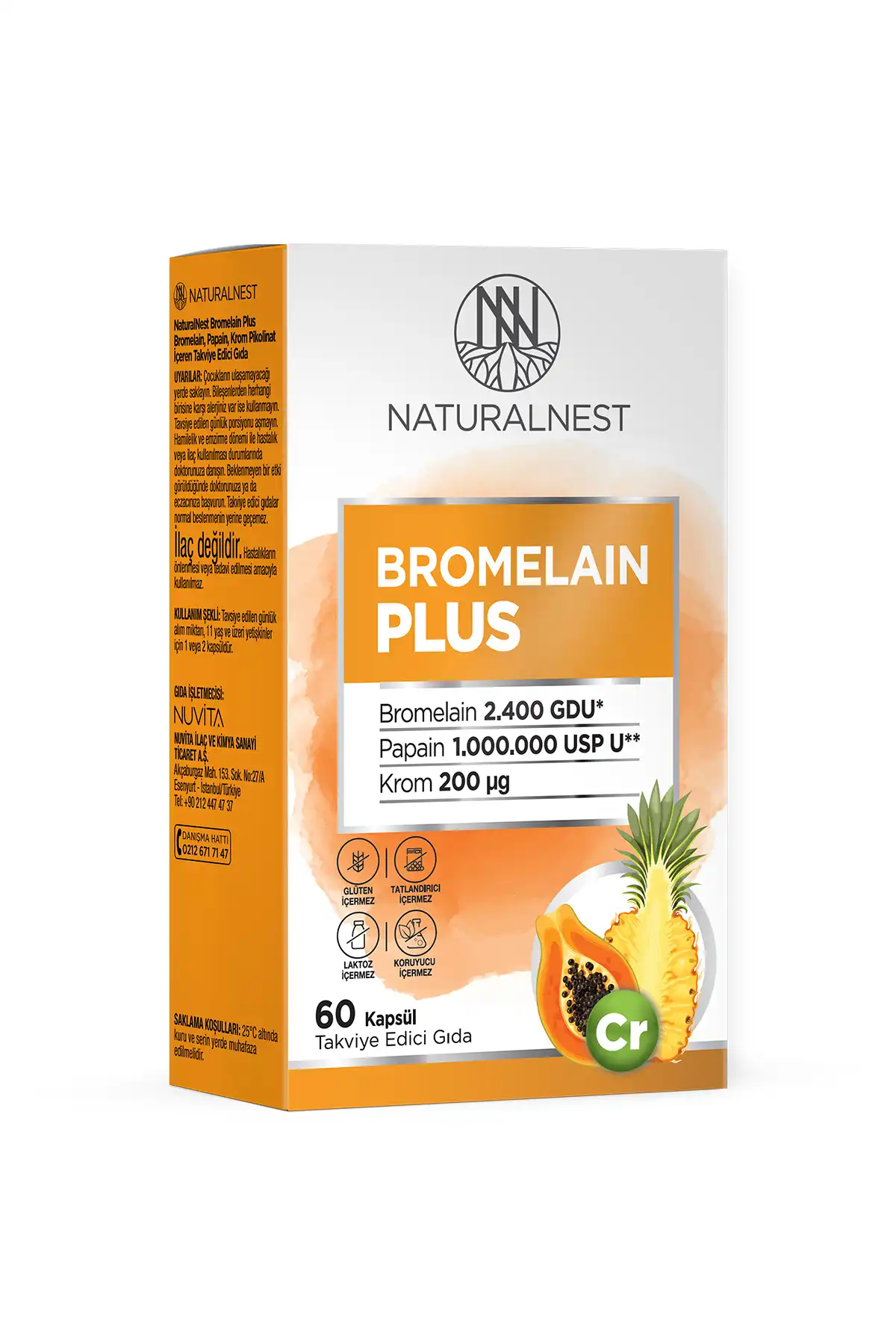 کپسول بروملین پلاس 60 برند   Natural Nest ( لانه طبیعی ) 