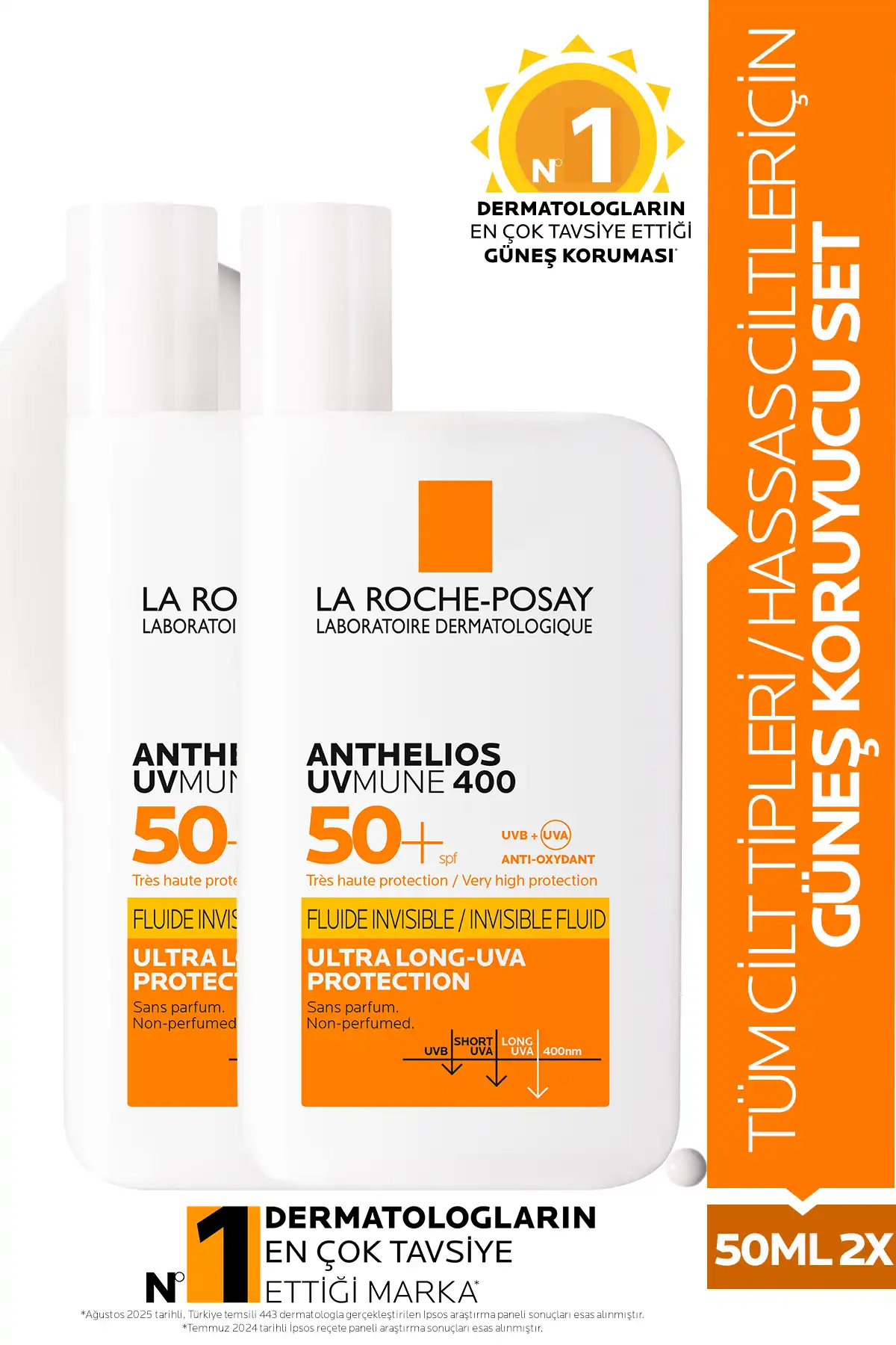 کرم ضد آفتاب صورت Anthelios Uvmune Fluide با محافظت بالا برای هر پوست 50 میلی لیتر در 2 برند   La Roche Posay(لاروش پوسای) به رنگ   در دسته ضد آفتاب