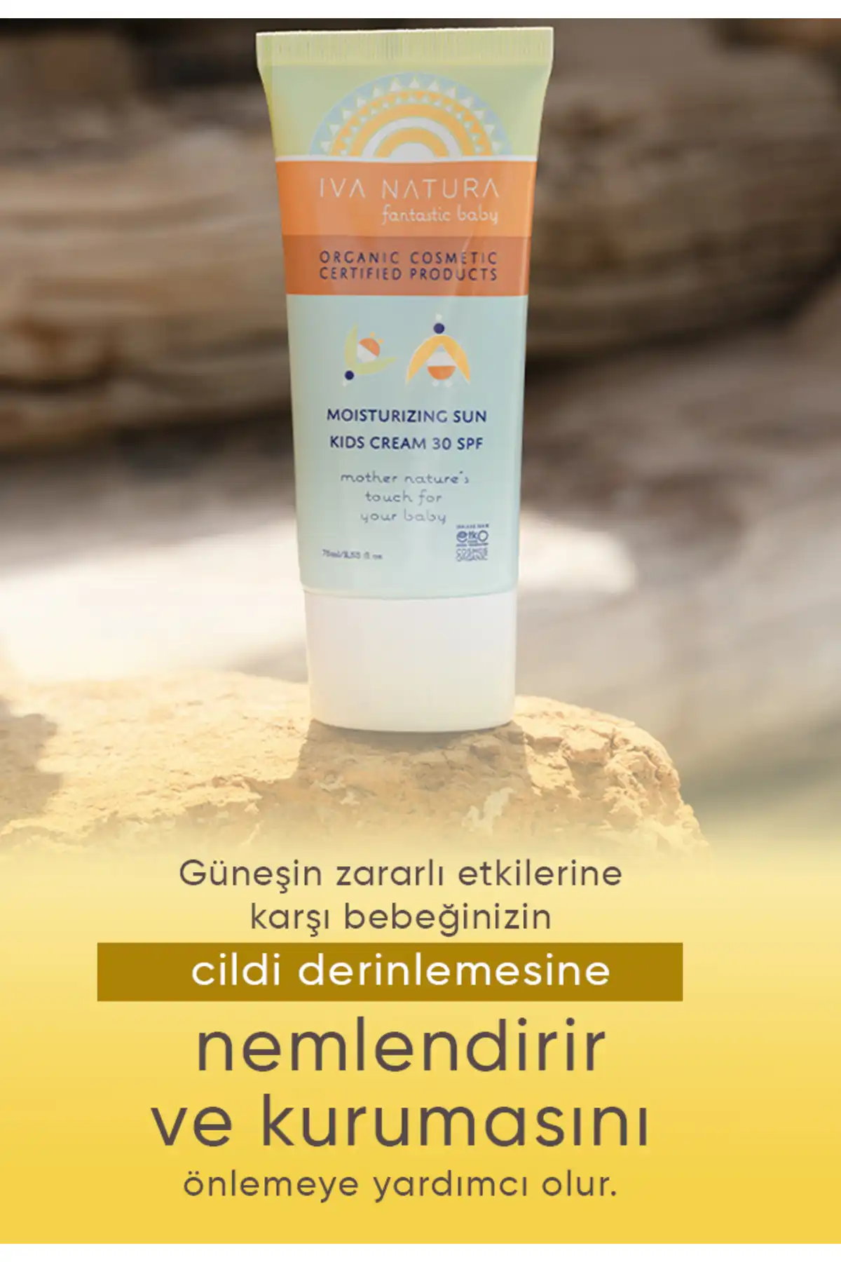 فیلتر معدنی ضد آفتاب 30 Spf کودک و کودک دارای گواهی ارگانیک 75 میلی لیتر برند   به رنگ   در دسته ضد آفتاب