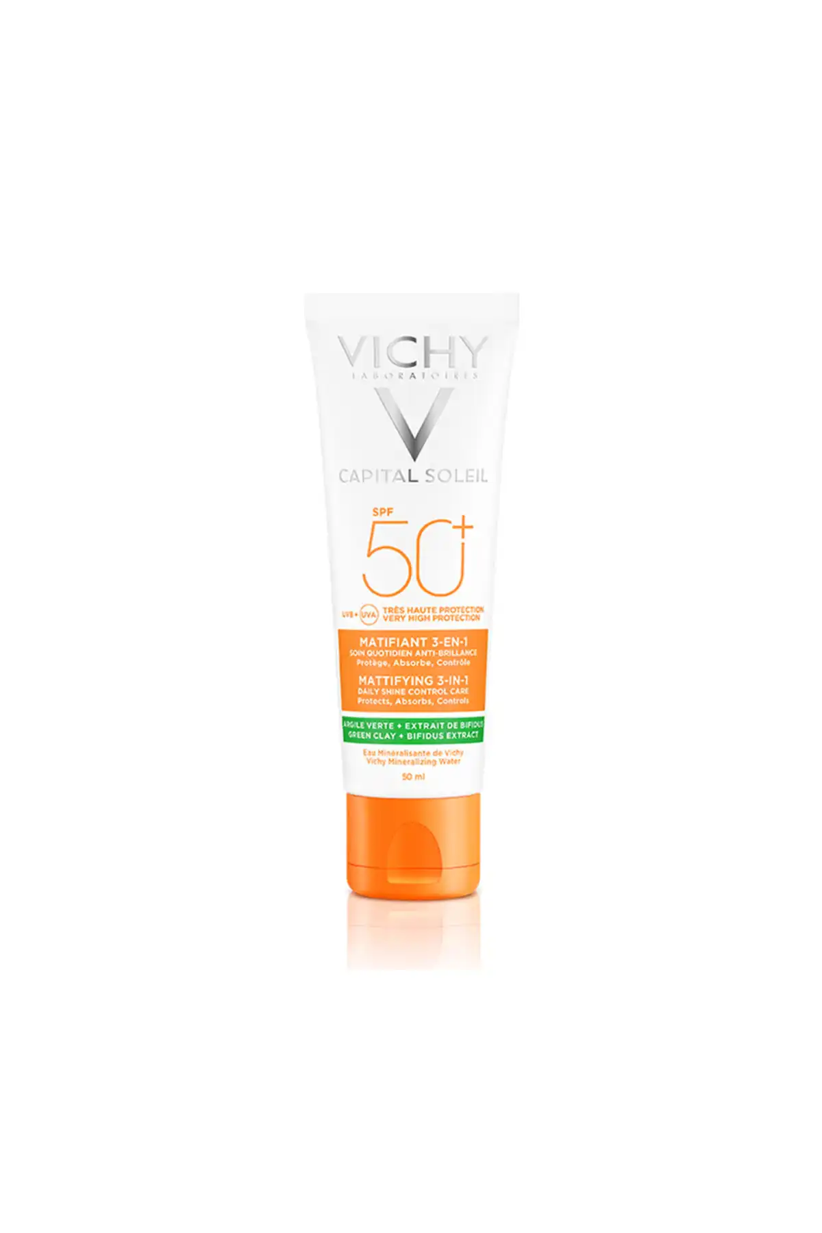 ضد آفتاب مات کننده 3 در 1 Capital Soleil Mattifying Super High Protection Matifying Face Spf 50 , 50 ml برند   Vichy(ویشی) به رنگ   در دسته ضد آفتاب