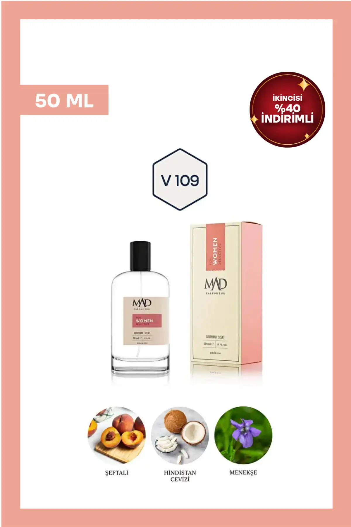 عطر زنانه Mad V109 Selective 50 ml برند   Mad Parfüm ( عطر دیوانه )  در دسته عطر و ادکلن
