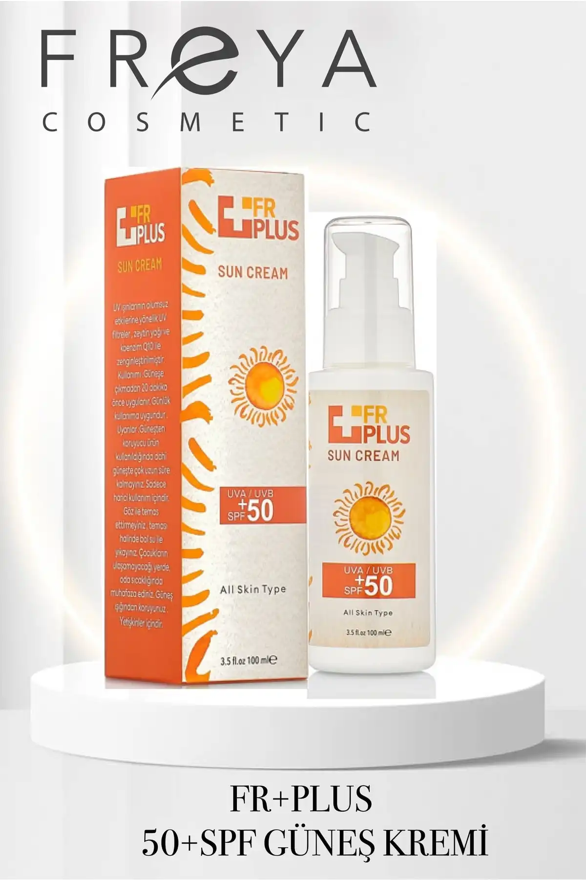 کرم ضد آفتاب ضد لک و ضد آفتاب Fr+ Plus +50spf 100ml برند   Freya(فریا) به رنگ   در دسته ضد آفتاب