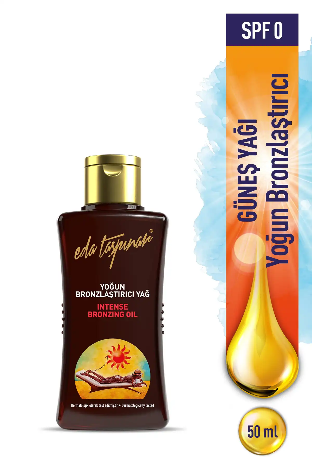 روغن برنزینگ شدید 50 میلی لیتر. *اندازه کوچک برند   Eda Taşpınar(ادا تاسپینار) به رنگ   در دسته ضد آفتاب