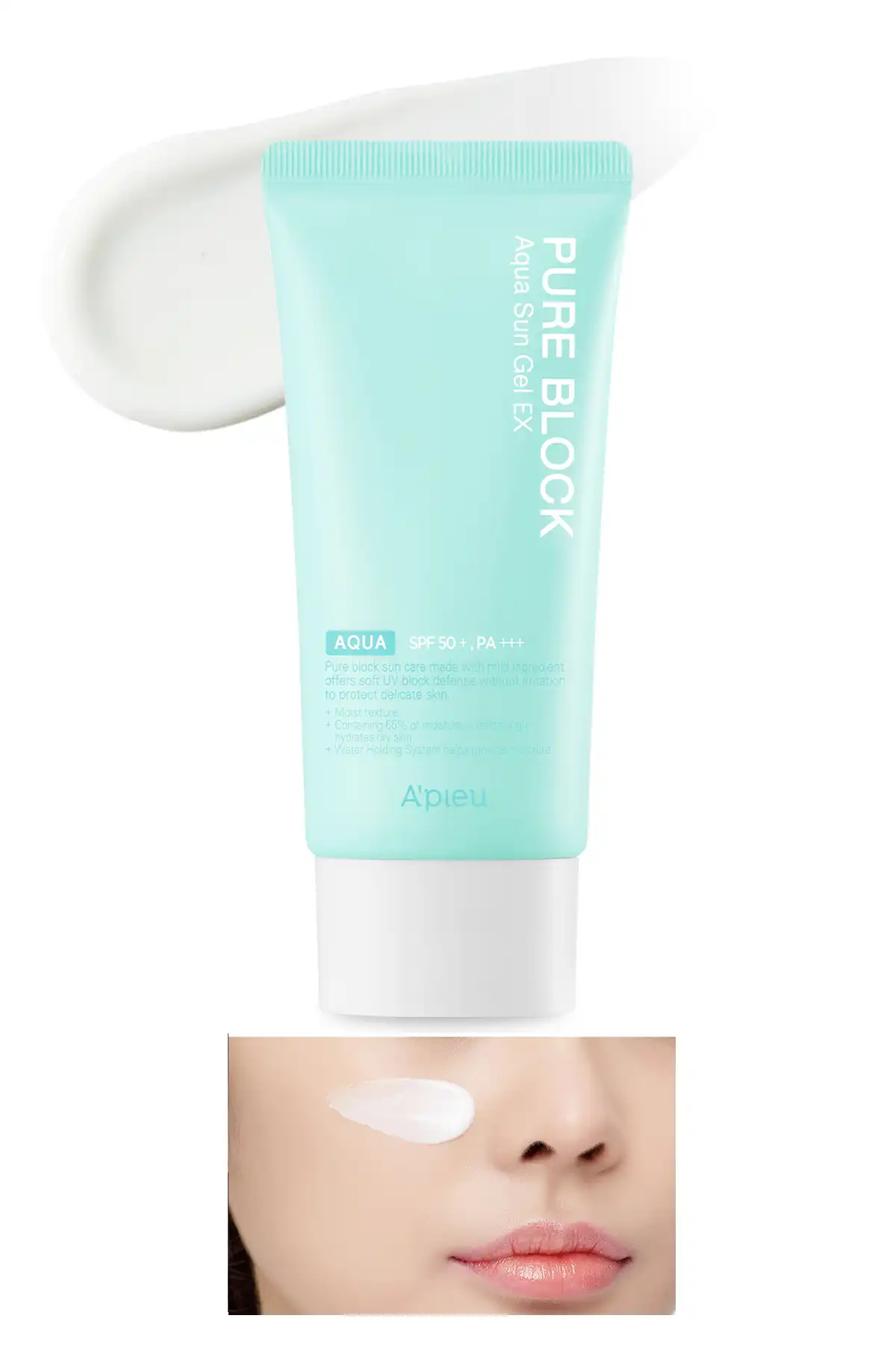ضد آفتاب سبک بر پایه آب، مرطوب کننده، SPF50+/PA+++ 50ml APIEU Pure Block Aqua Sun Gel برند   Missha(میشا) به رنگ   در دسته ضد آفتاب