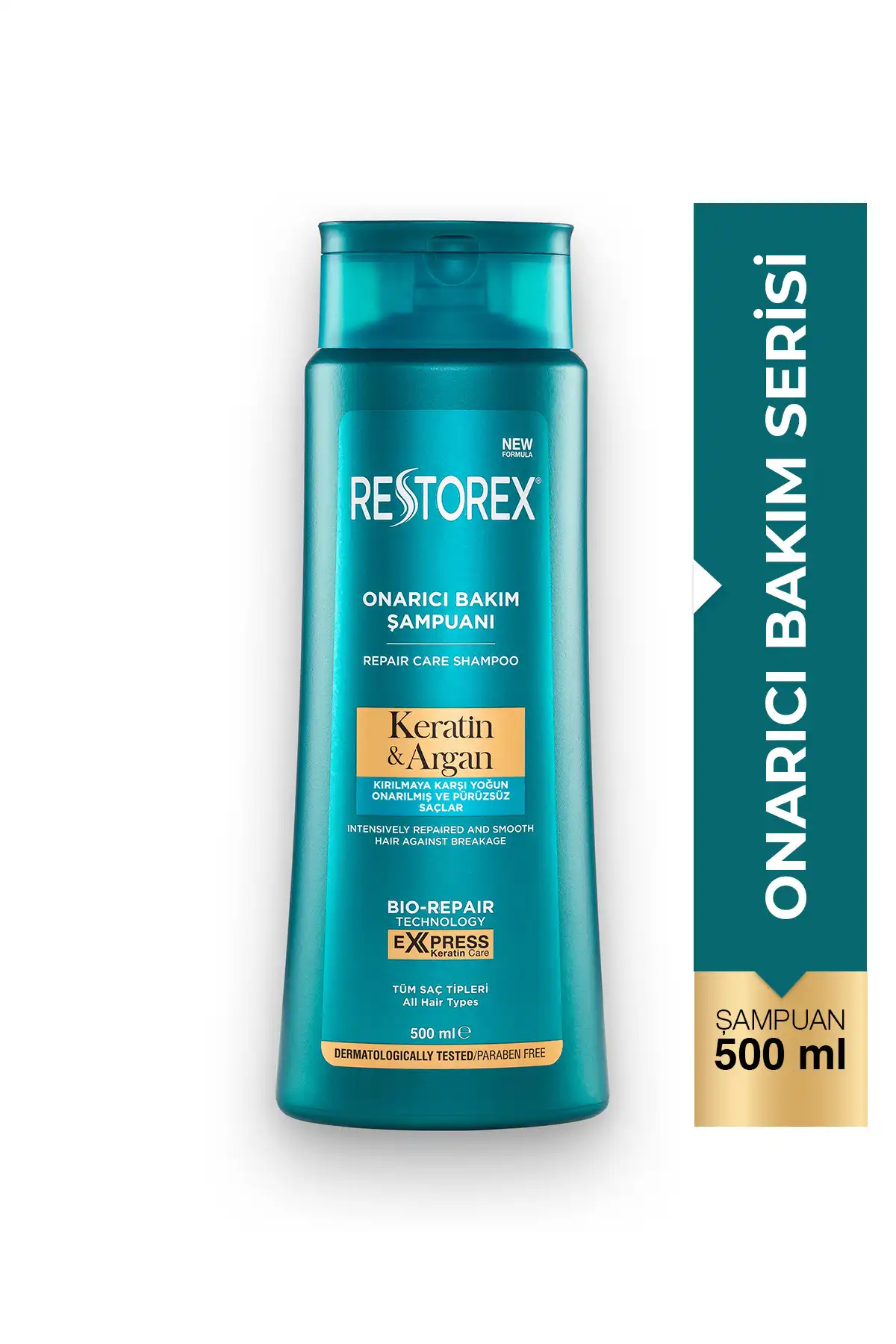 شامپو ترمیم کننده کراتینه آرگان برای موهای شکسته و درمان شده 500 میلی لیتر برند   Restorex ( ریستورکس )  در دسته مراقبت از مو شامپو