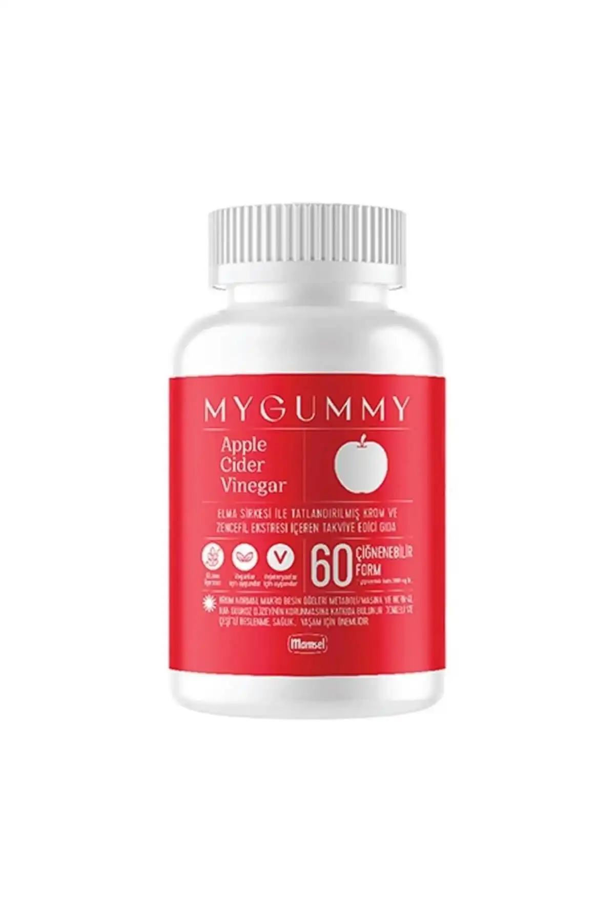 سرکه سیب Mygummy 60 شکل جویدنی برند   MAMSEL ( مامسل ) 