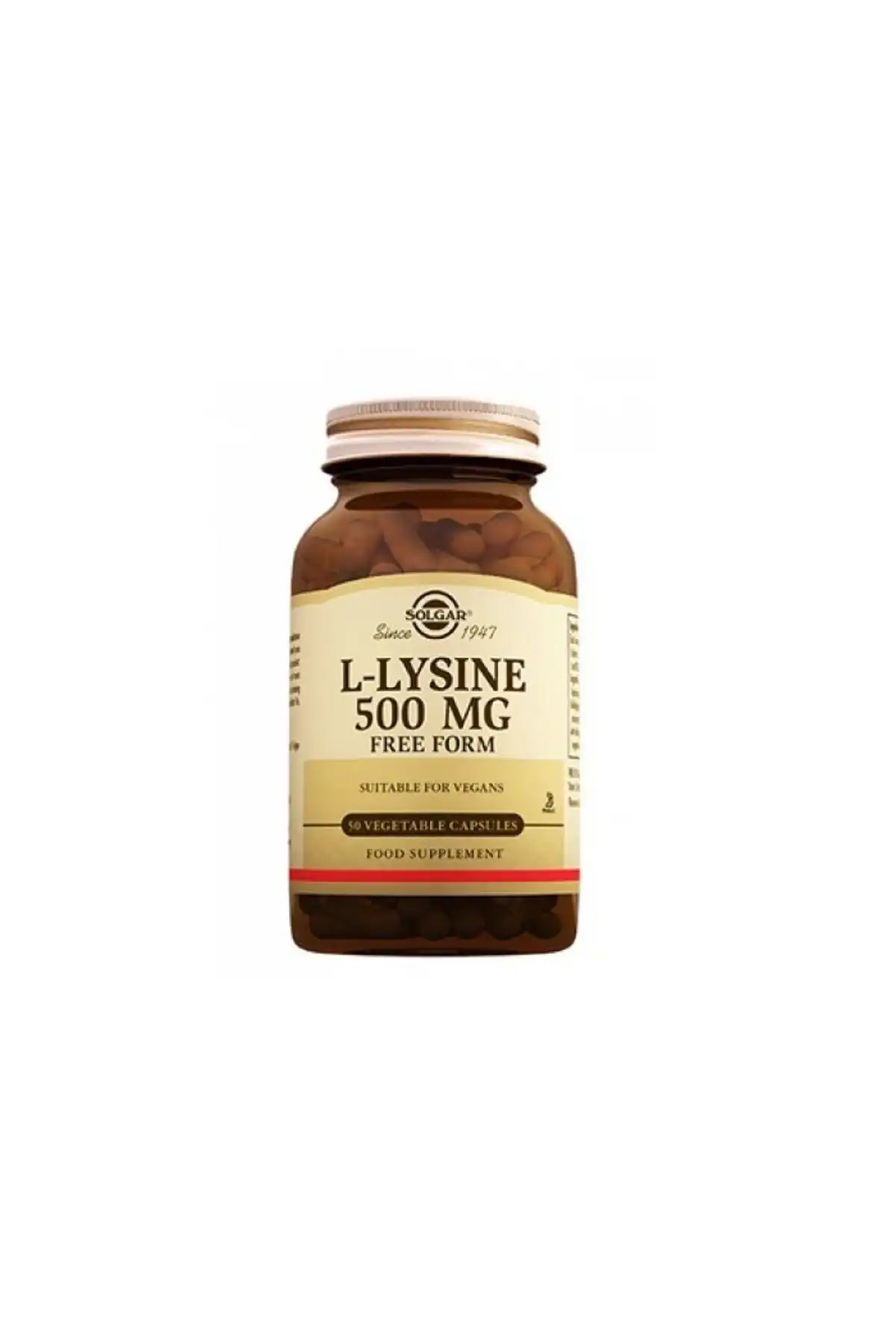 L-lysine 500 mg 50 کپسول برند   Solgar ( سولگر ) 