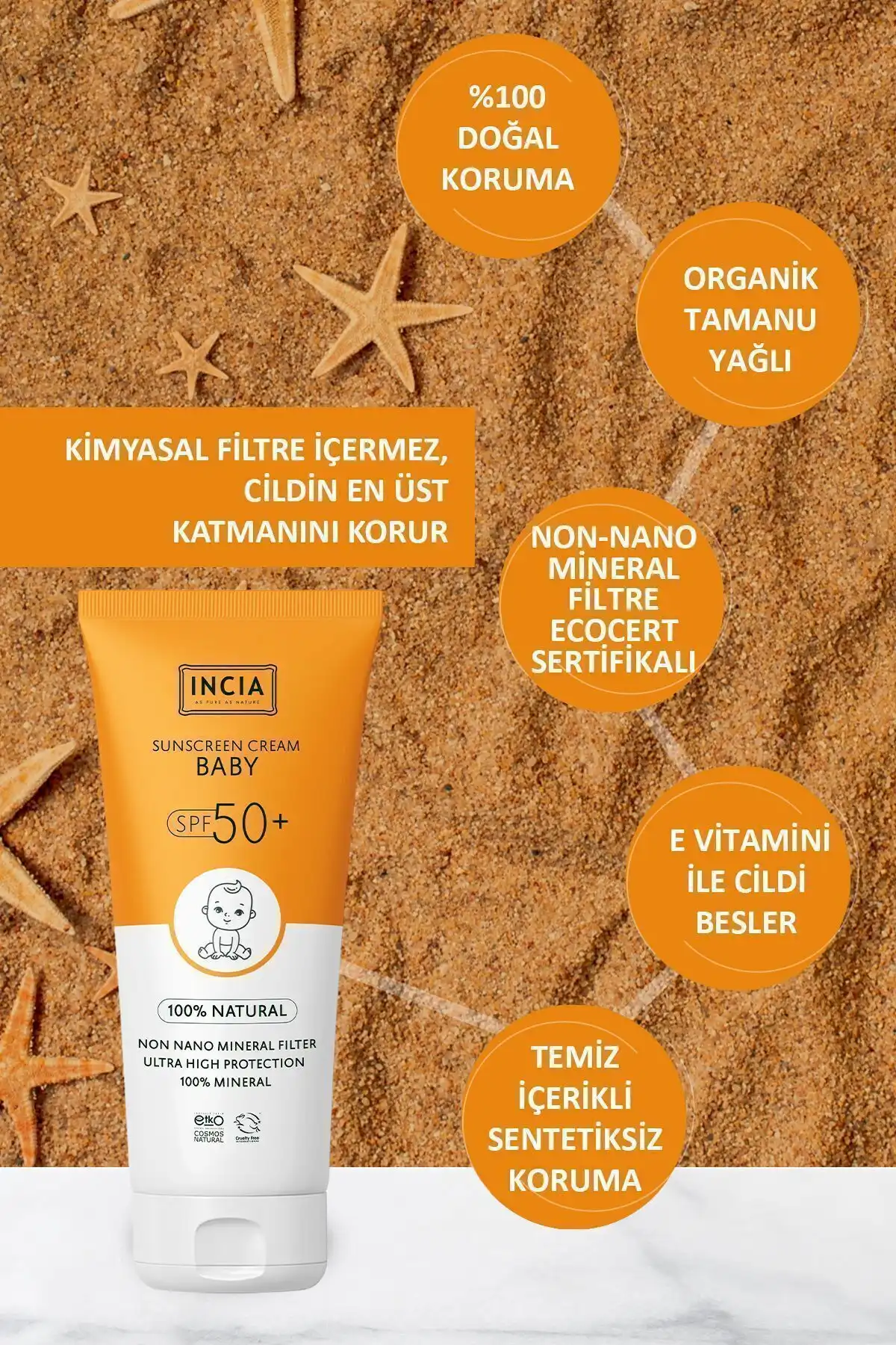 ضد آفتاب 100% طبیعی کودک- فیلتر معدنی ضد لک با محافظت بالا 50spf Uva Uvb 50ml برند   به رنگ   در دسته ضد آفتاب