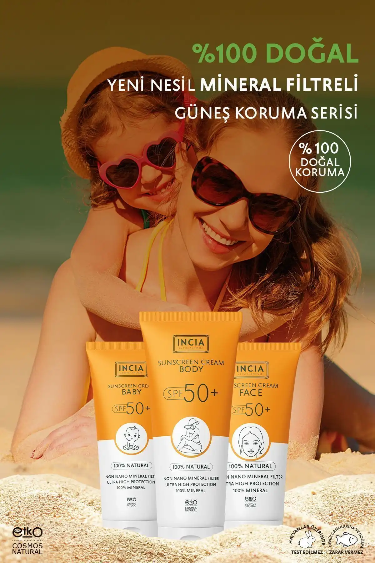 ضد آفتاب 100% طبیعی کودک- فیلتر معدنی ضد لک با محافظت بالا 50spf Uva Uvb 50ml برند   به رنگ   در دسته ضد آفتاب