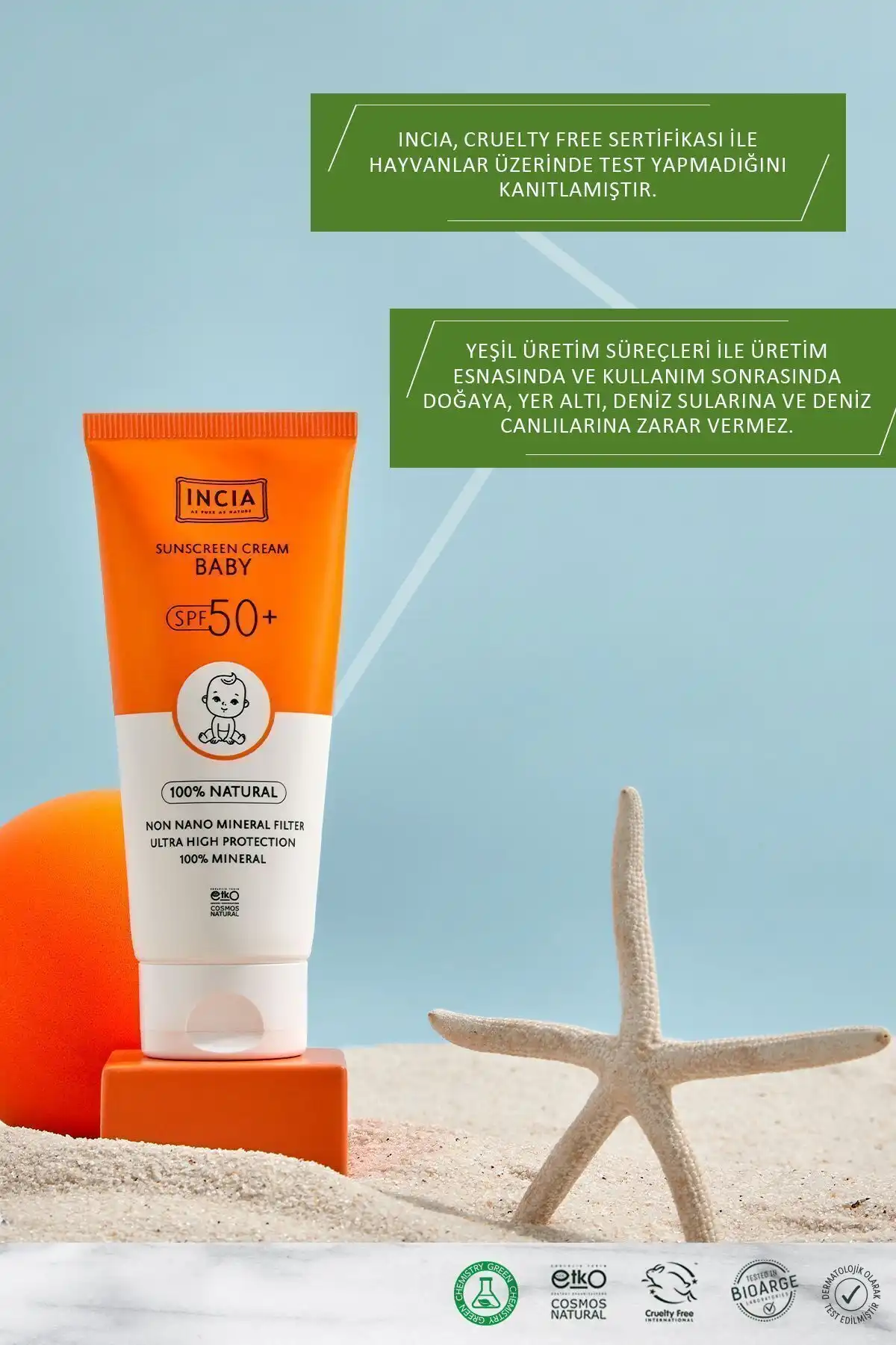 ضد آفتاب 100% طبیعی کودک- فیلتر معدنی ضد لک با محافظت بالا 50spf Uva Uvb 50ml برند   به رنگ   در دسته ضد آفتاب