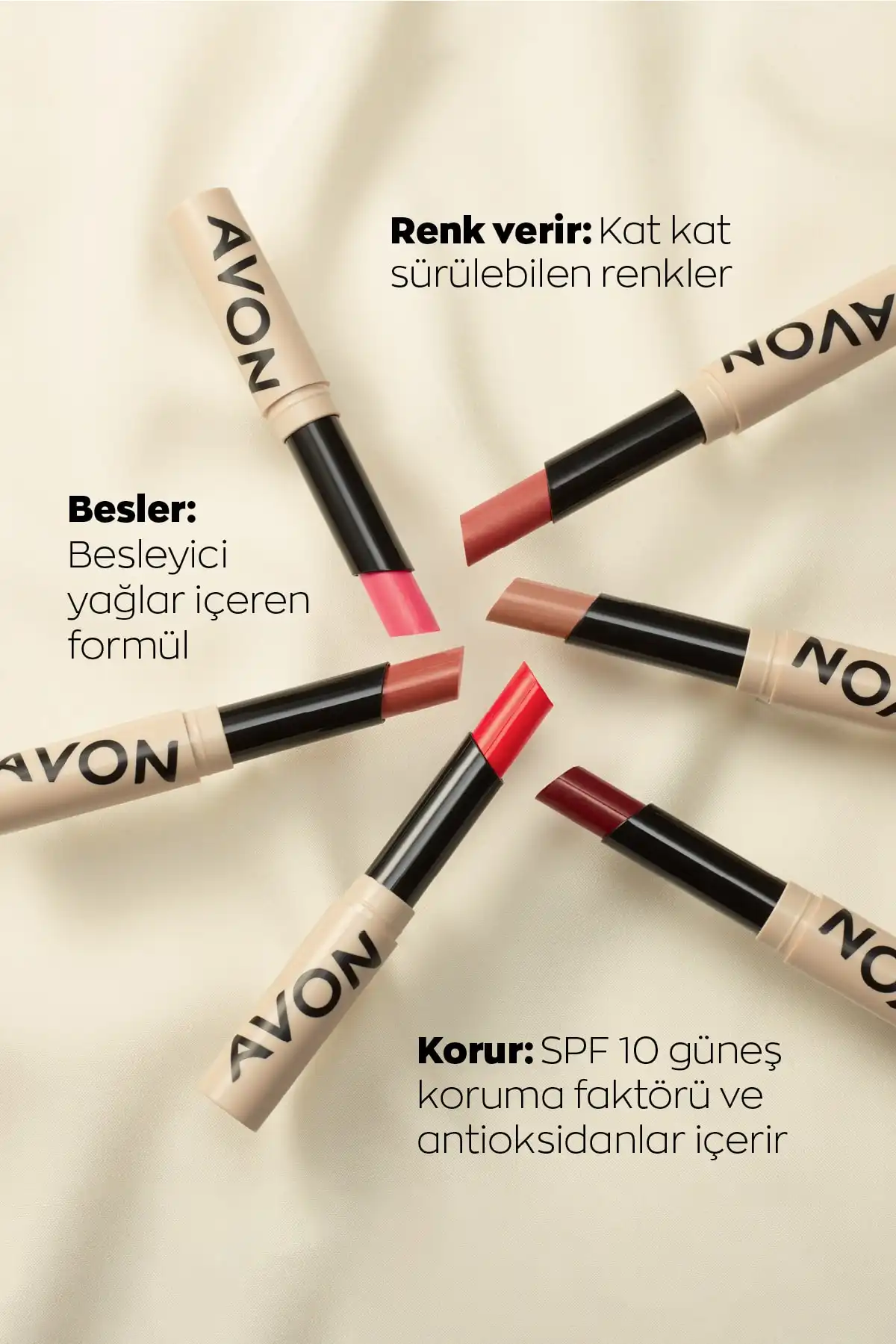 بالم لب رنگی بالم لب رنگی آلو برند   Avon(آوون) به رنگ   بنفش در دسته حالت دهنده مو