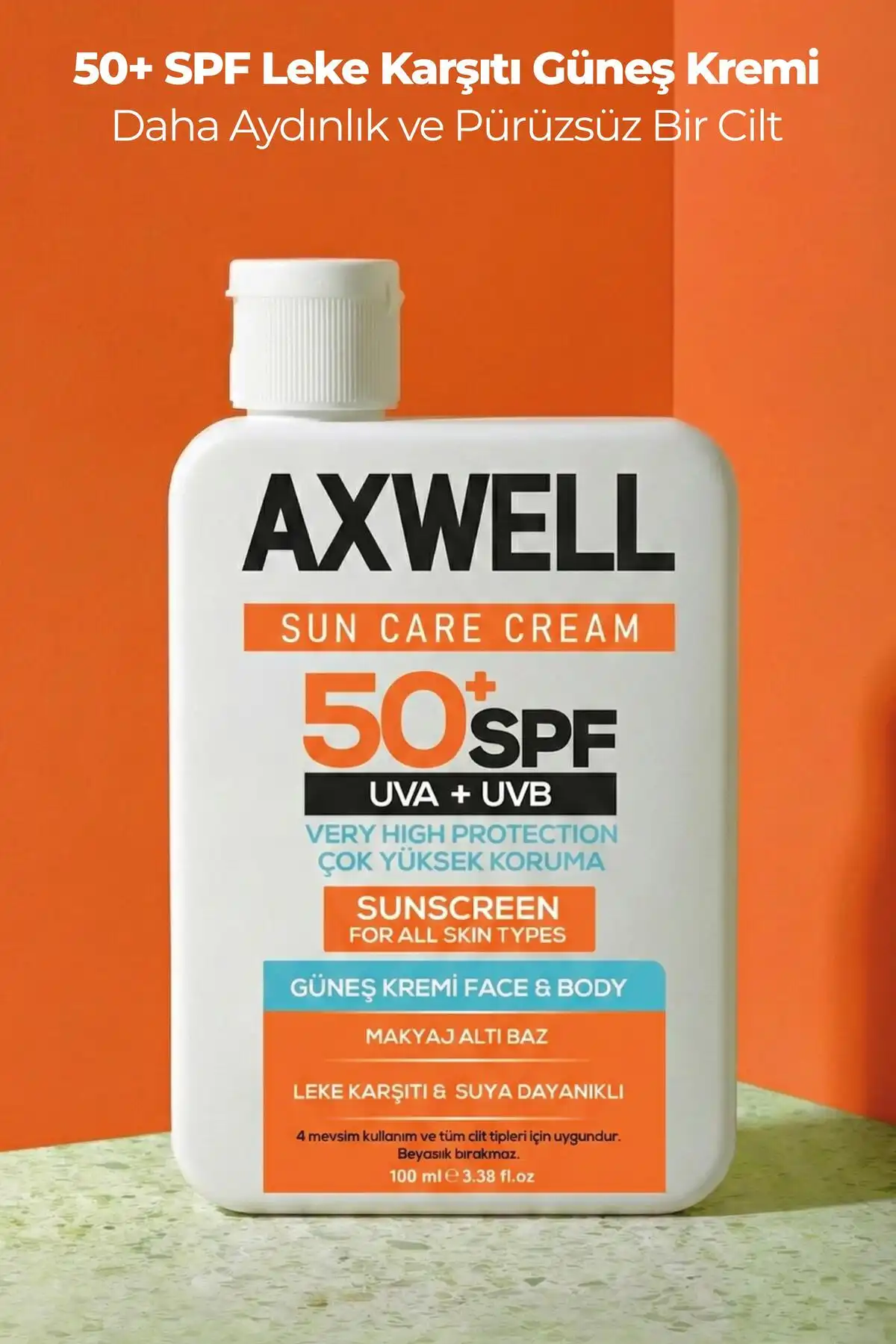 کرم ضد آفتاب کرم ضد لک کرم ضد آفتاب با محافظت بسیار بالا 50+ Spf 100 میلی لیتر برند   AXWELL(AXWELL) به رنگ   در دسته ضد آفتاب