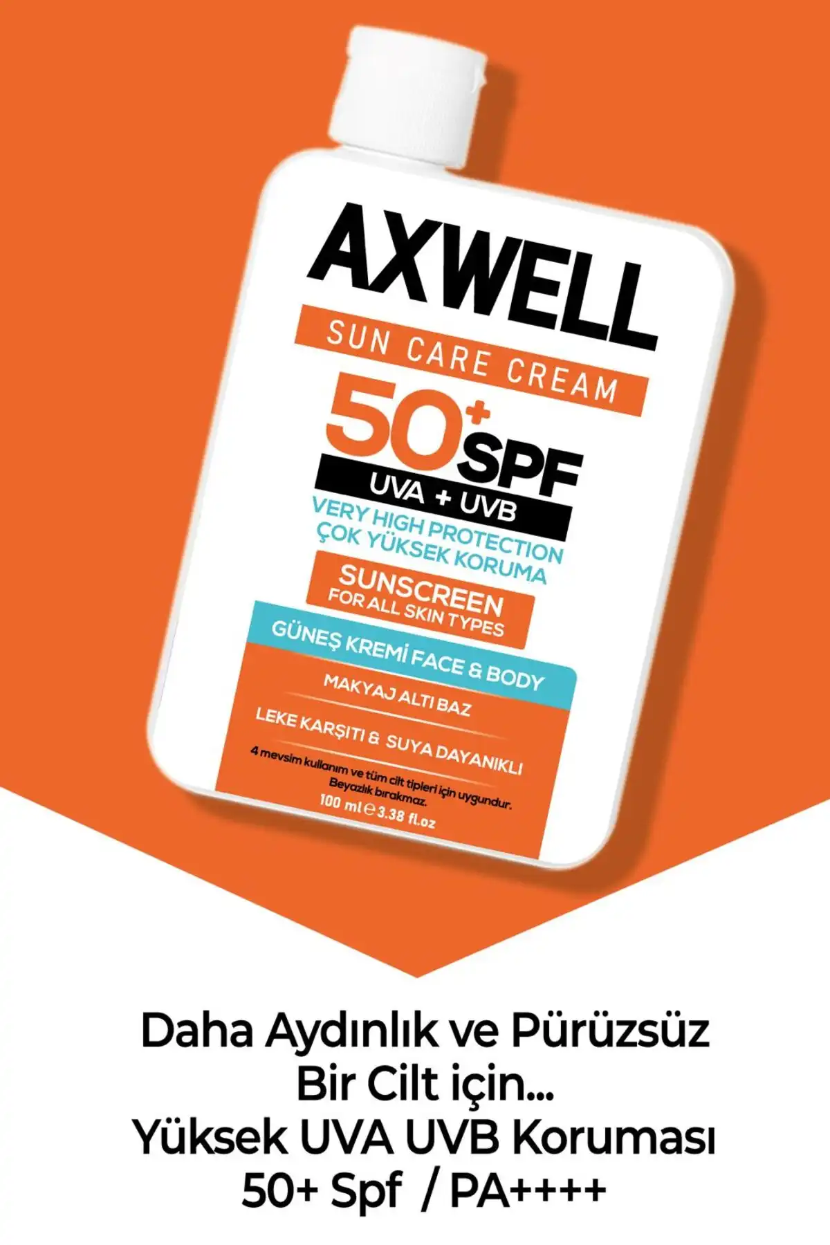 کرم ضد آفتاب کرم ضد لک کرم ضد آفتاب با محافظت بسیار بالا 50+ Spf 100 میلی لیتر برند   AXWELL(AXWELL) به رنگ   در دسته ضد آفتاب