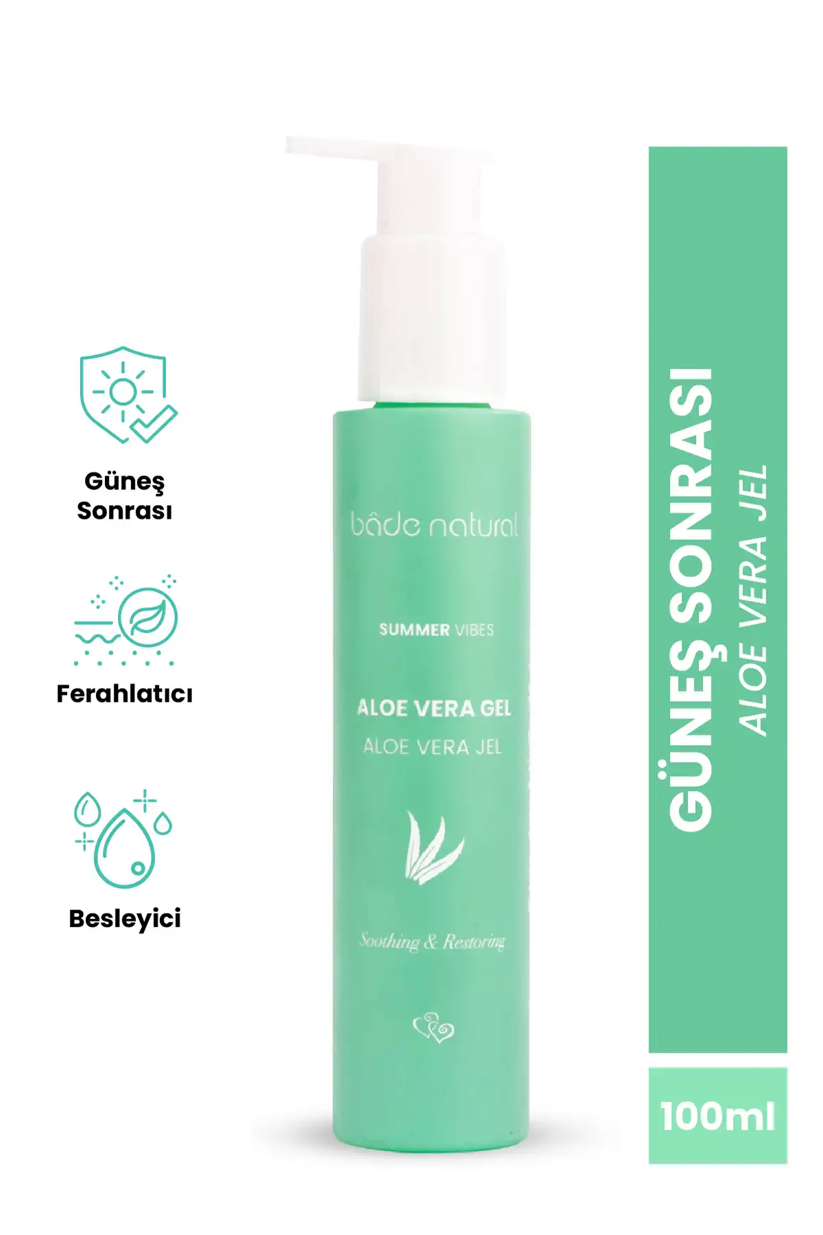 ژل آلوئه ورا افتر سان 100 میلی لیتر برند   Bade Natural(بد طبیعی) به رنگ   در دسته ضد آفتاب