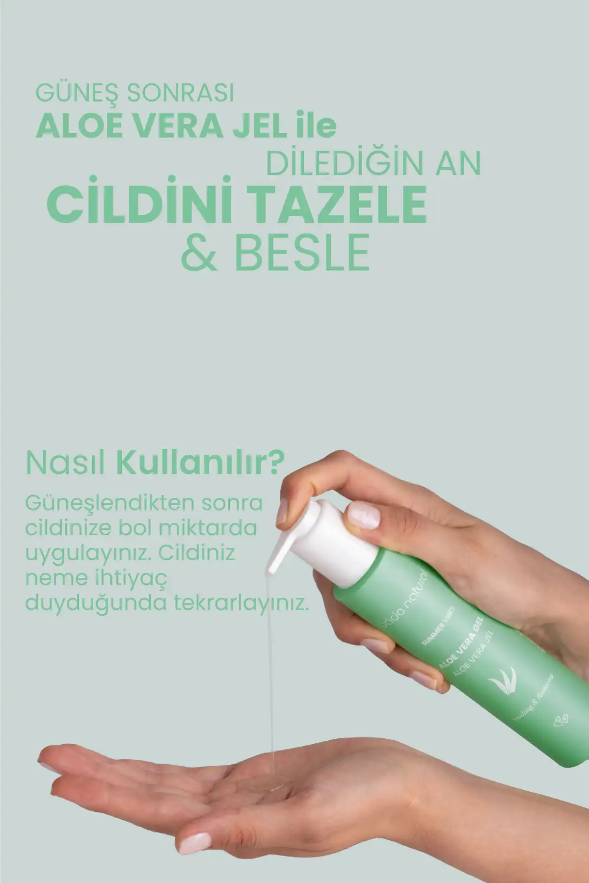 ژل آلوئه ورا افتر سان 100 میلی لیتر برند   Bade Natural(بد طبیعی) به رنگ   در دسته ضد آفتاب